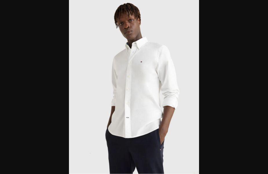 Camisa Casual Th Flex Regular Fit Blanco Tommy Hilfiger-0
