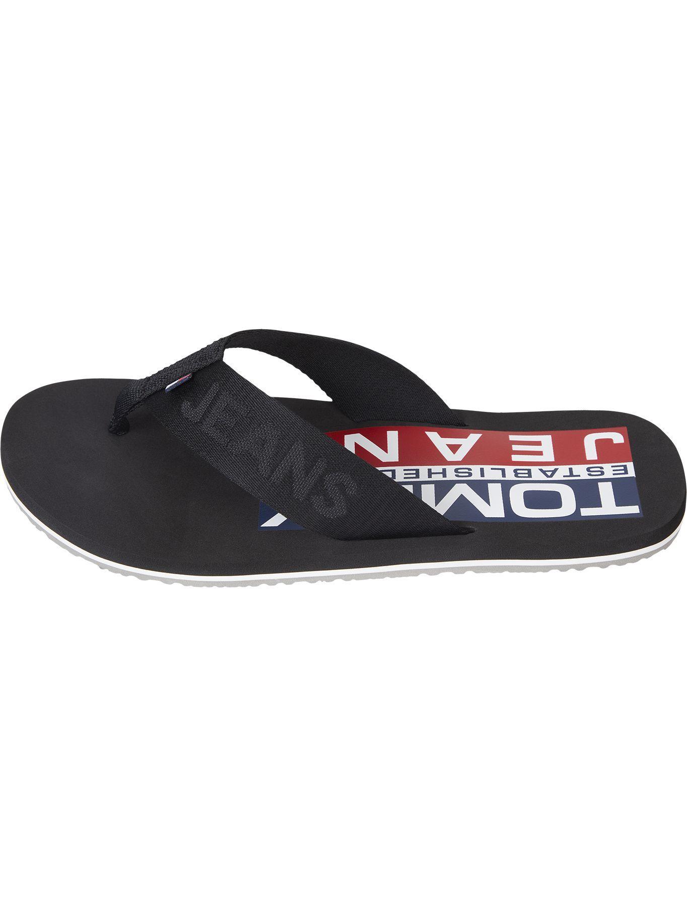 Sandalias Con Logo Bordado Negro Tommy Hilfiger-0