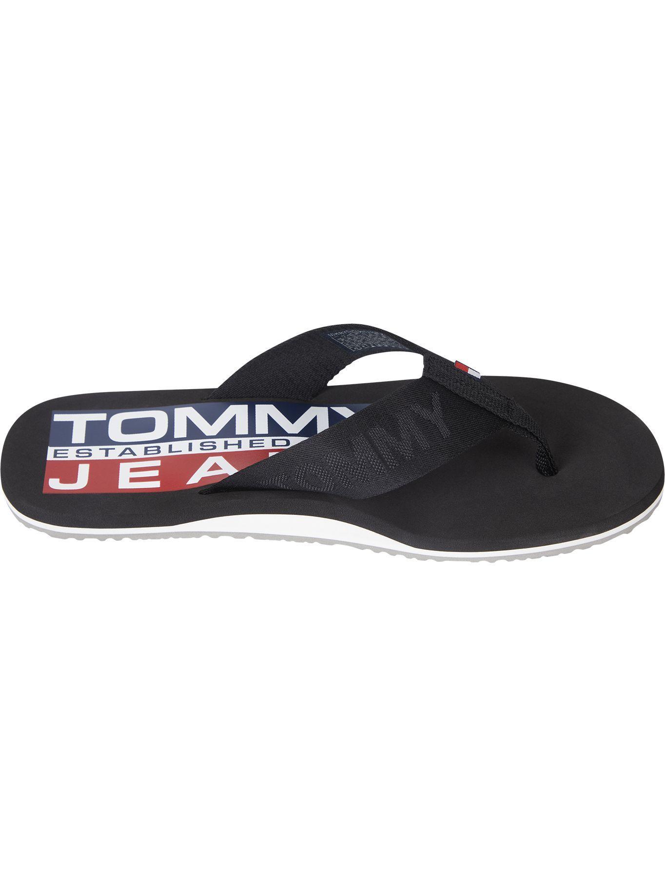 Sandalias Con Logo Bordado Negro Tommy Hilfiger-2