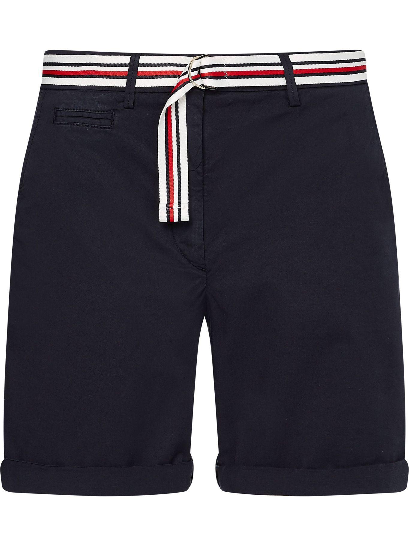 Shorts Curve Con Cinturón Azul Tommy Hilfiger JN2-3