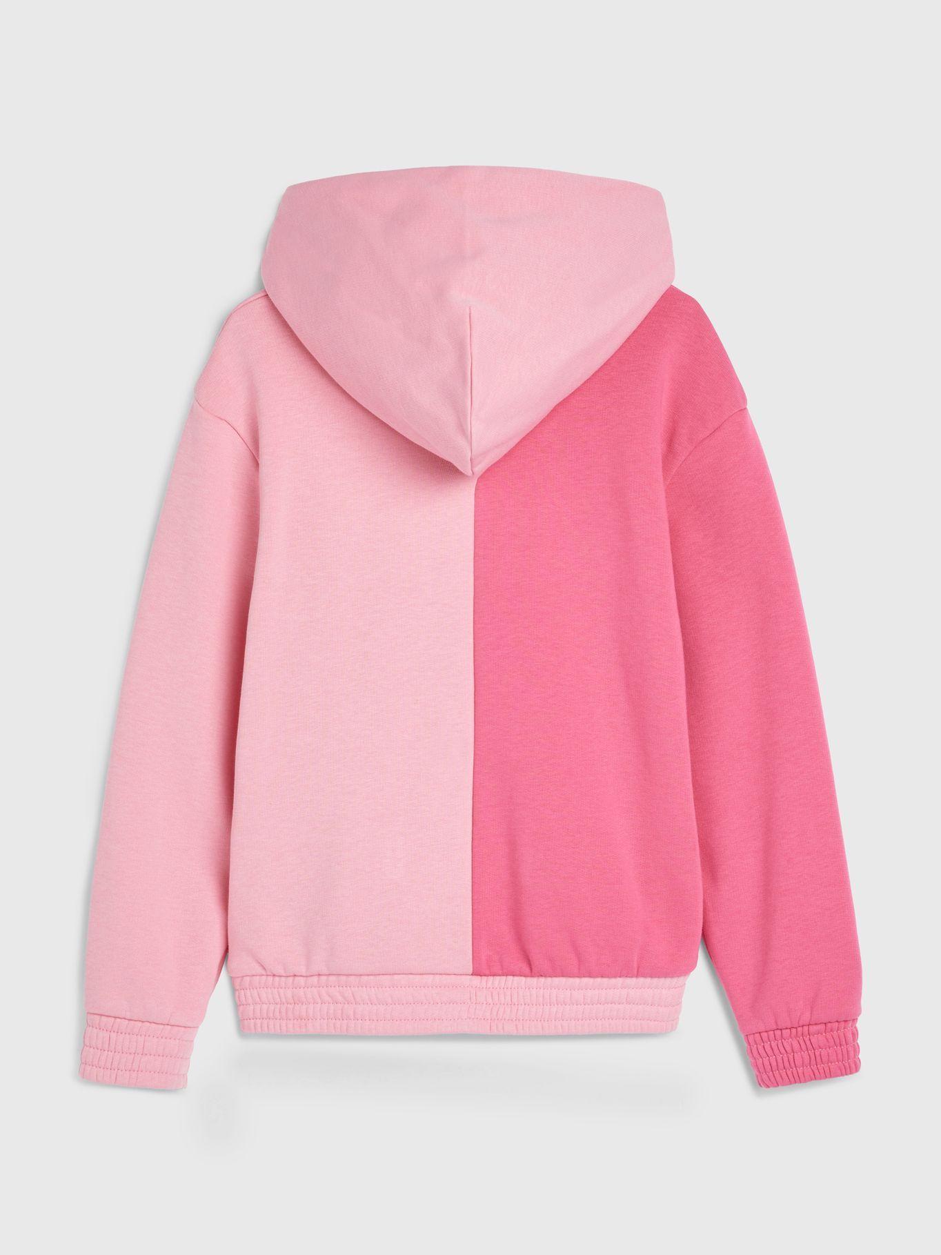 Polerón Bitonal Con Gorro Y Logo Rosado Tommy Hilfiger-1