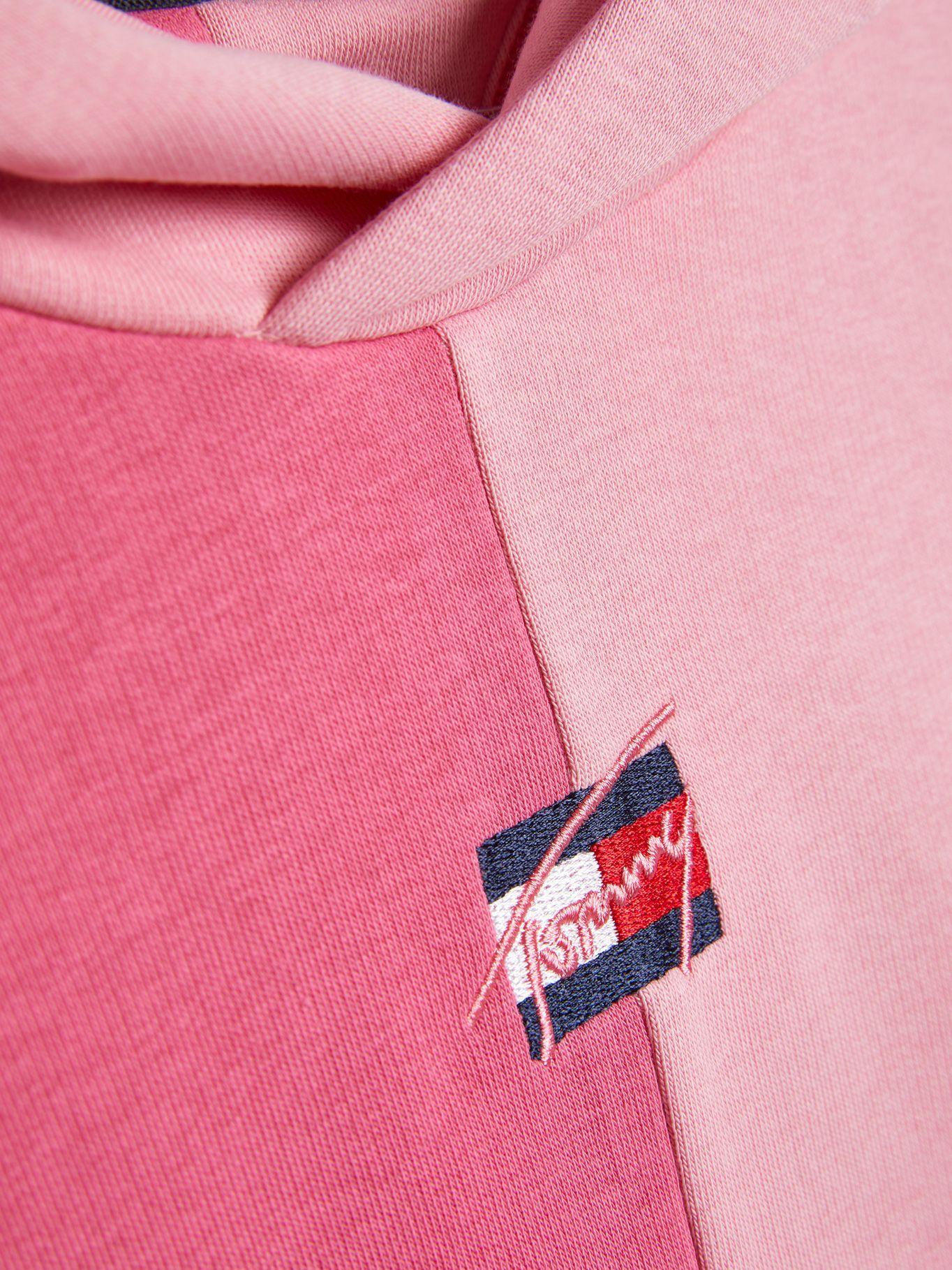 Polerón Bitonal Con Gorro Y Logo Rosado Tommy Hilfiger-2