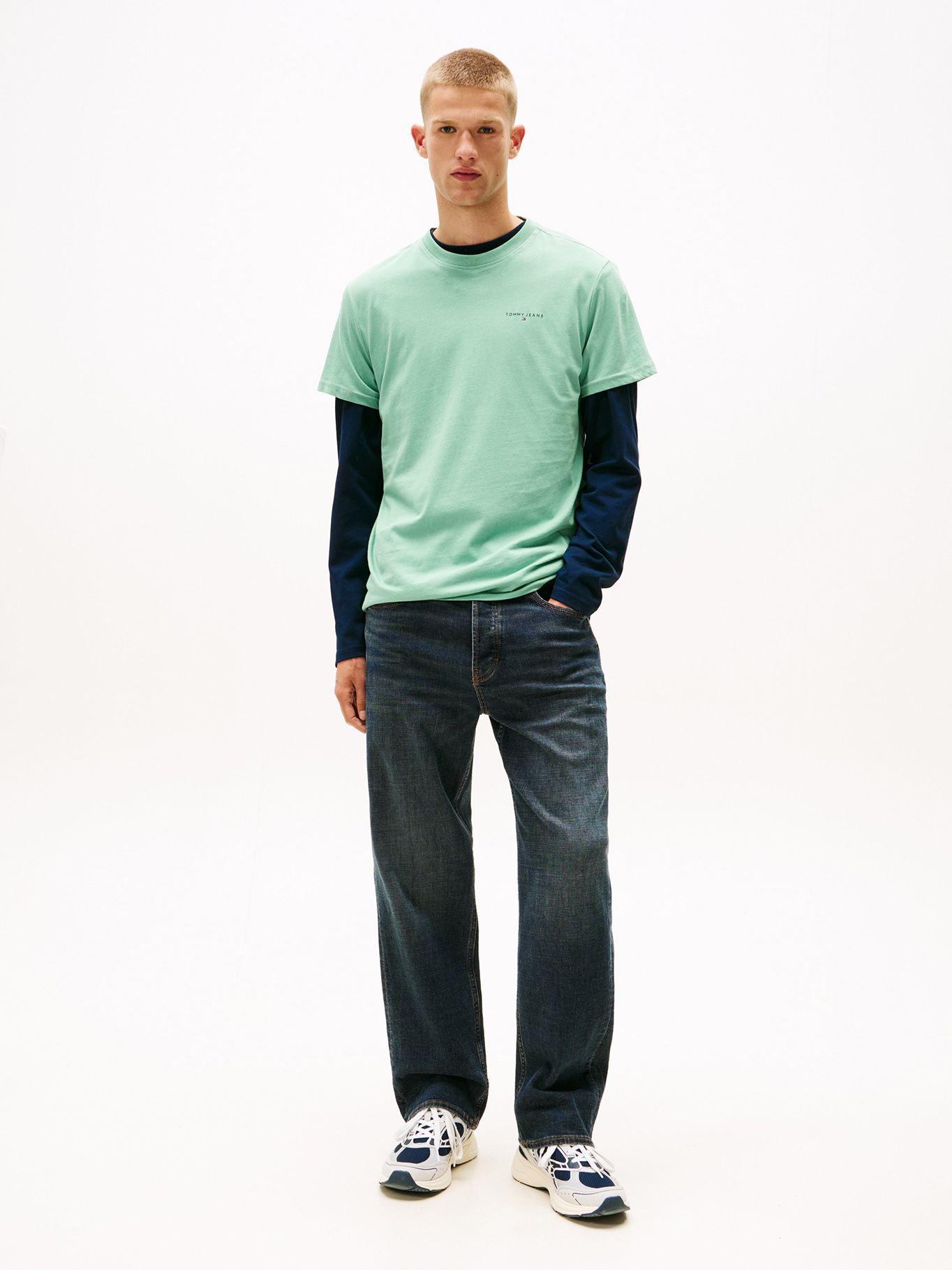 Polera Con Logo Lineal Slim Fit Verde Tommy Jeans-1