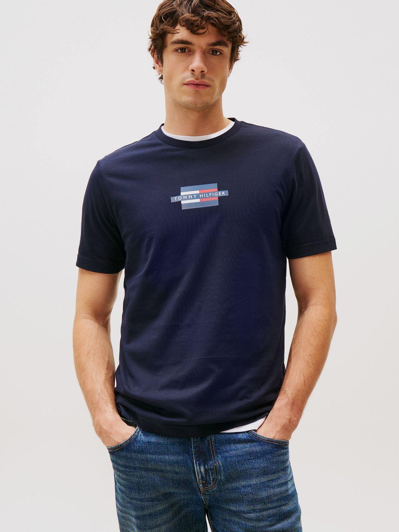 Polera Flag Box Logo Azul Tommy Hilfiger-0