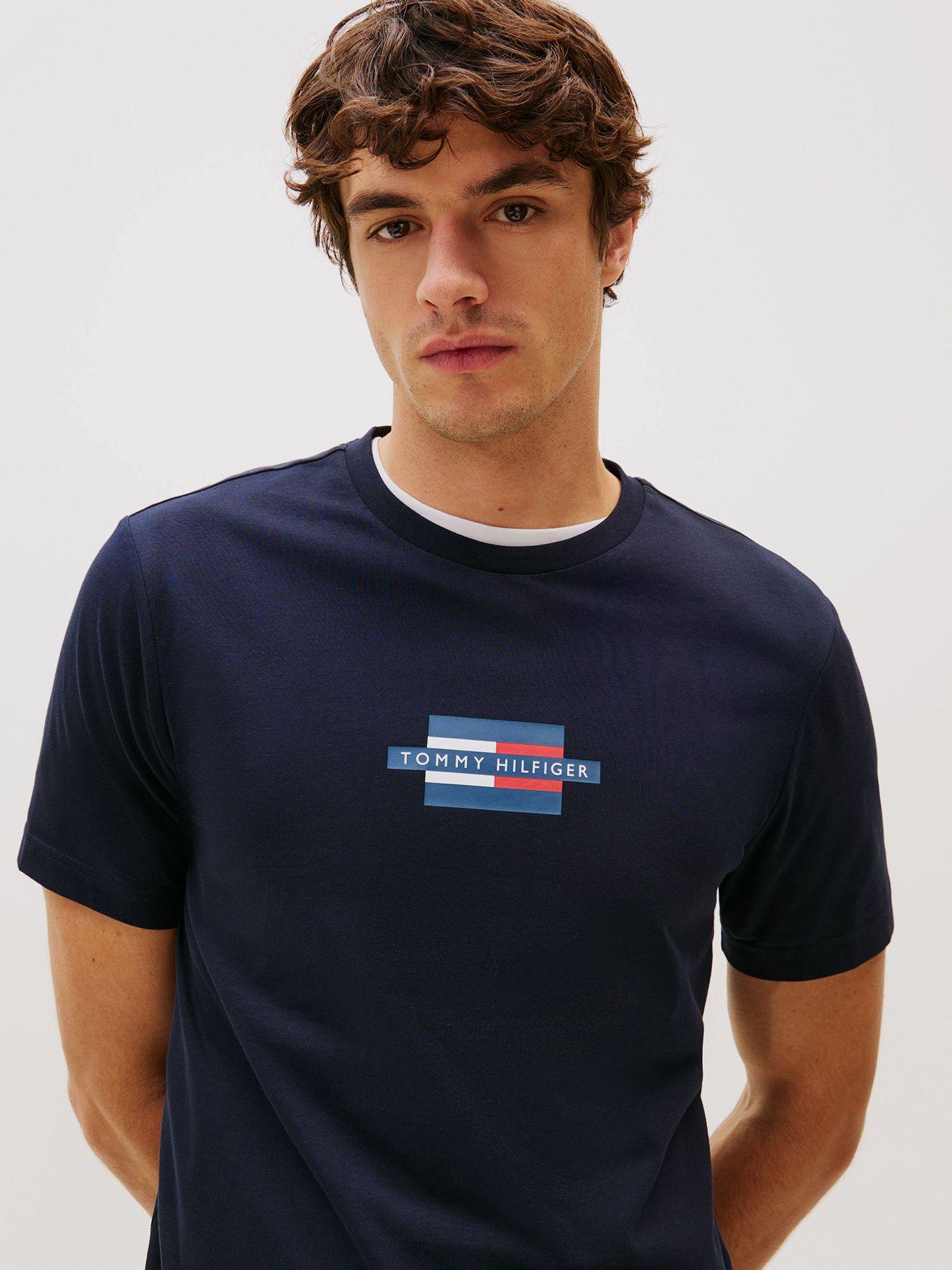Polera Flag Box Logo Azul Tommy Hilfiger-3