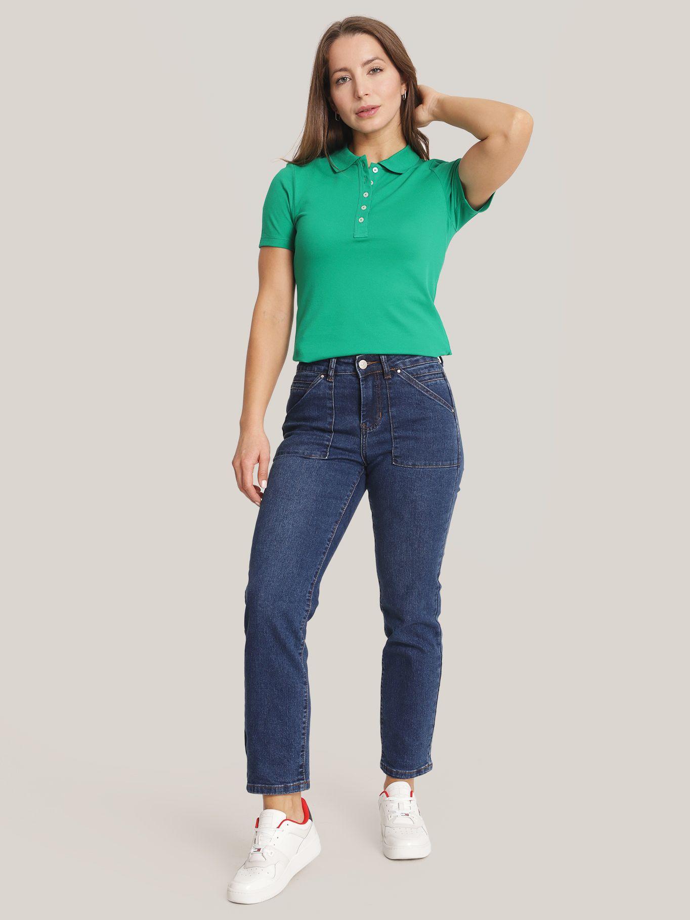 Polo Solid Con Logo Slim Fit Verde Tommy Hilfiger-1