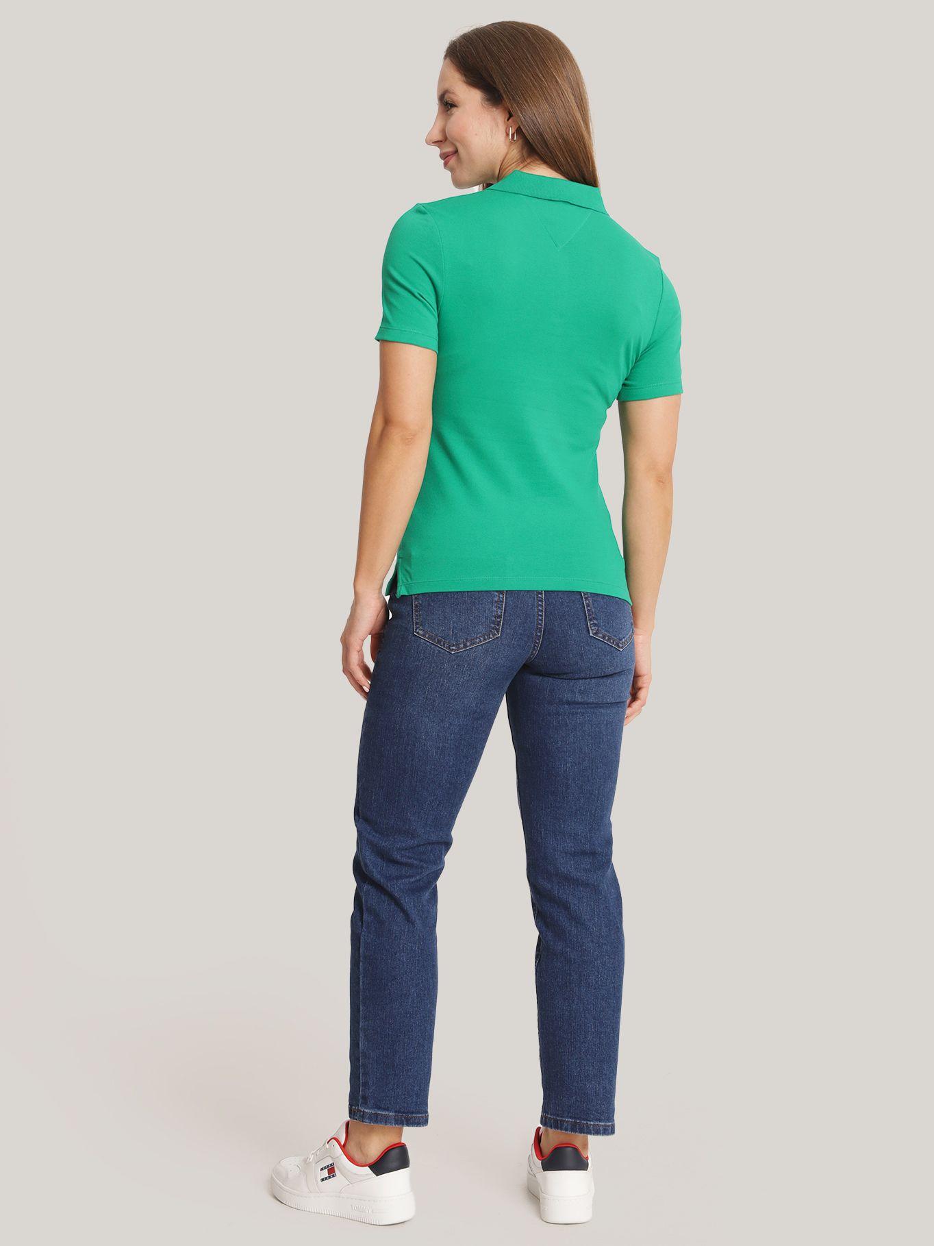 Polo Solid Con Logo Slim Fit Verde Tommy Hilfiger-2