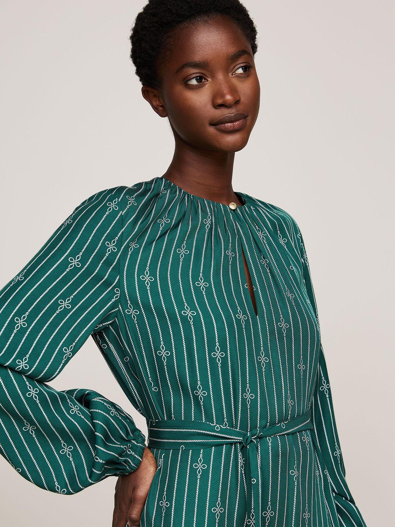 Vestido Fruncido De Corte Evasé Verde Tommy Hilfiger-2