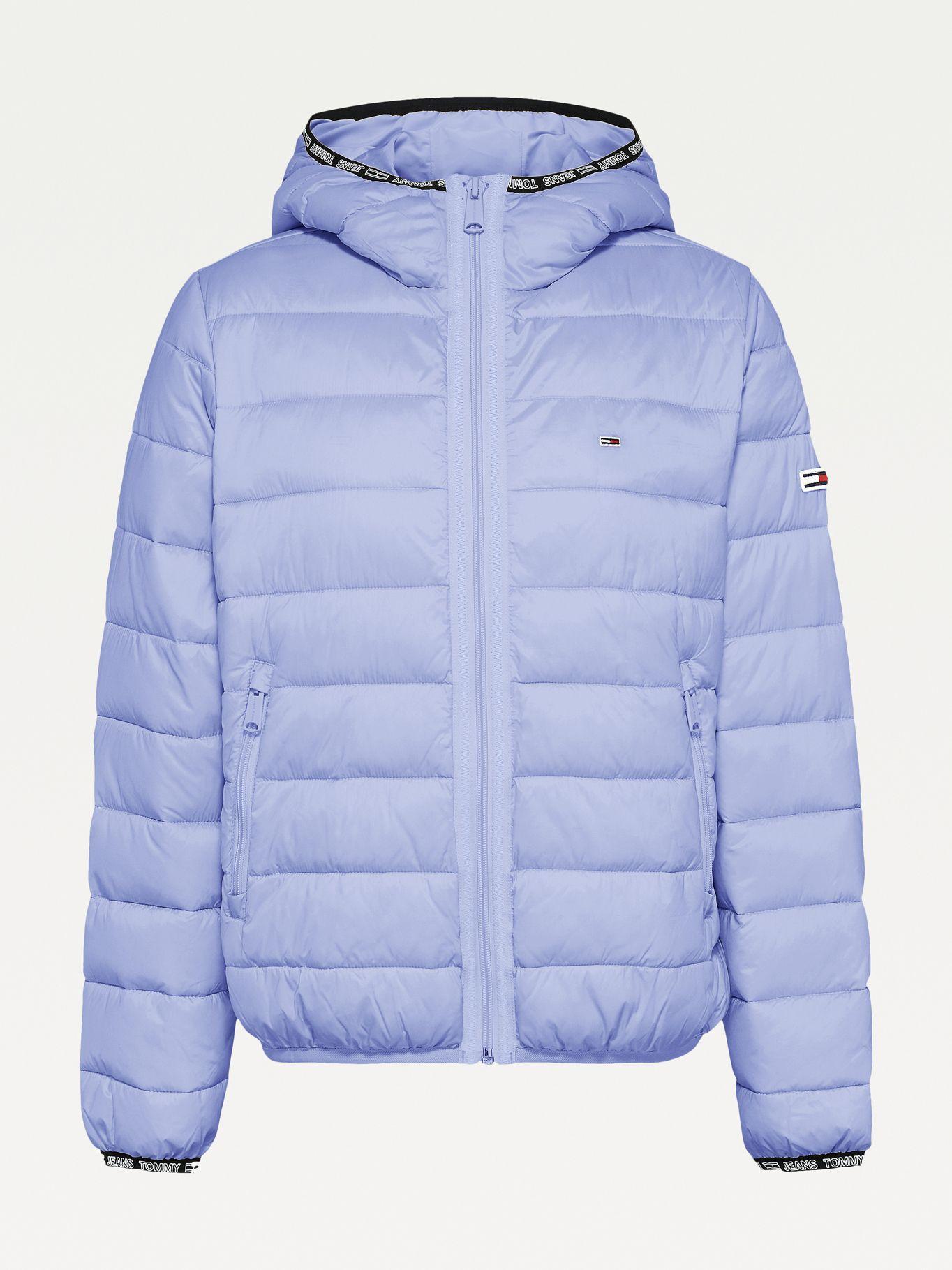Chaqueta Quilted Tape Con Gorro Celeste Tommy Hilfiger-4