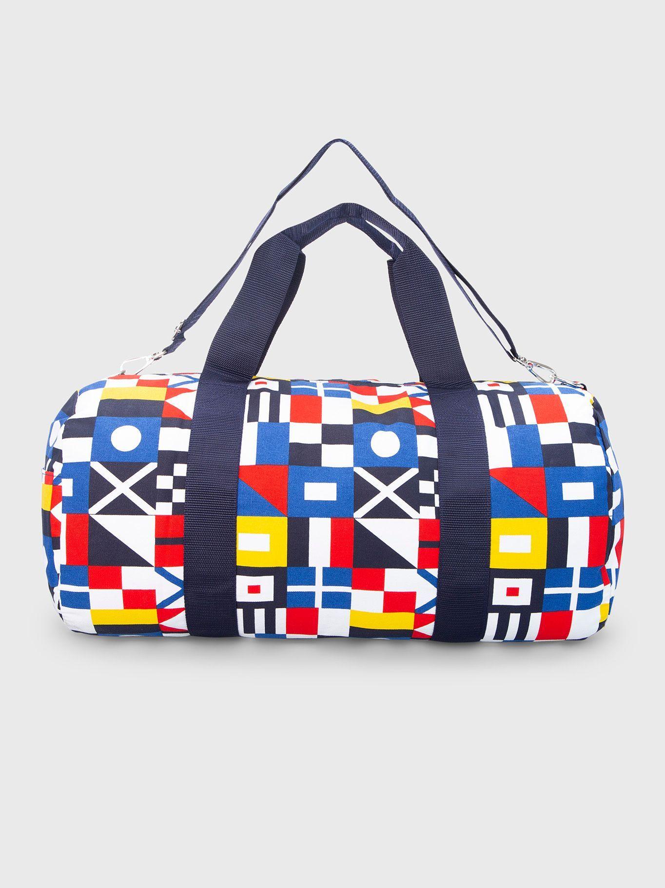 Bolso Duffle Print De Banderines Azul Tommy Hilfiger-1