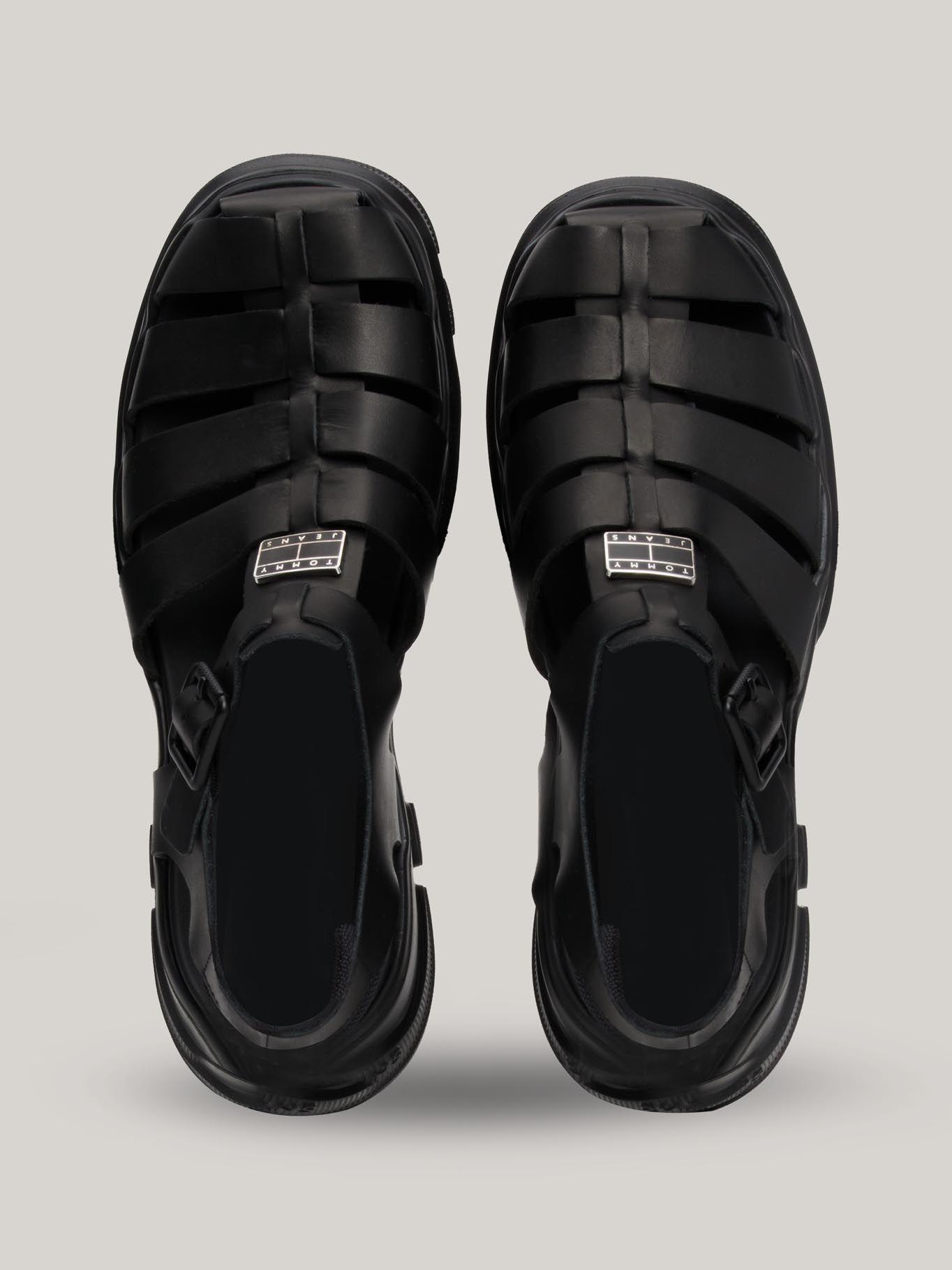 Sandalia Chunky De Cuero Negro Tommy Hilfiger-1