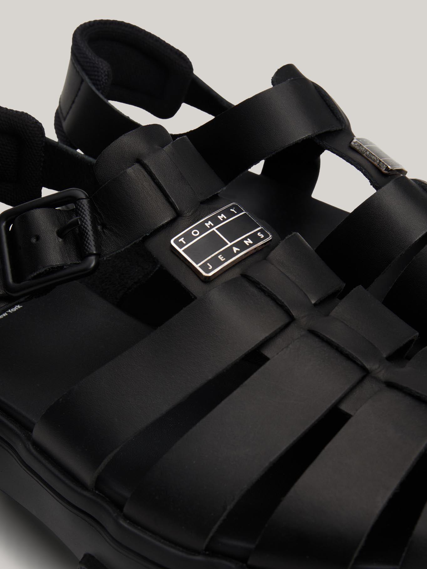 Sandalia Chunky De Cuero Negro Tommy Hilfiger-2