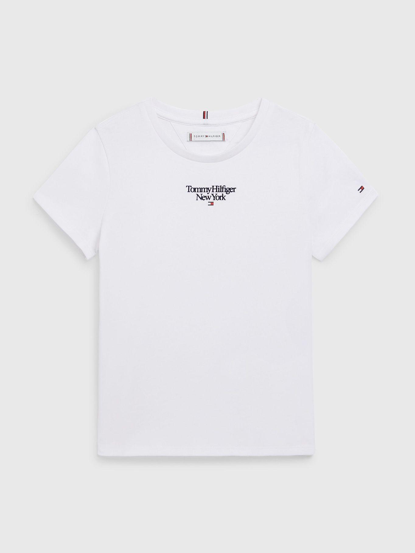 Polera De Niña Logo Grafico Blanco Tommy Hilfiger-0