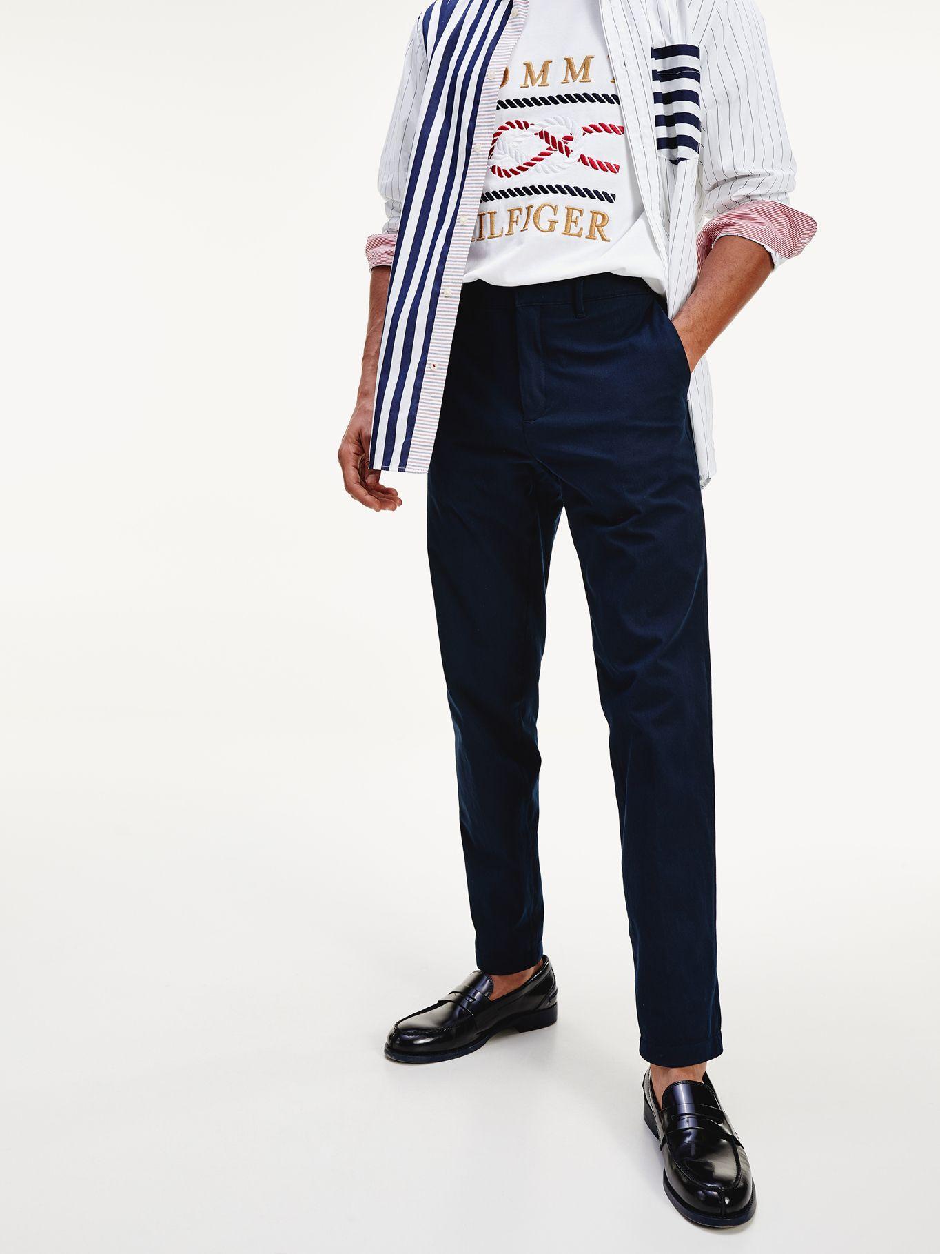 Pantalón Chino Th Flex Cónico Azul Tommy Hilfiger-0