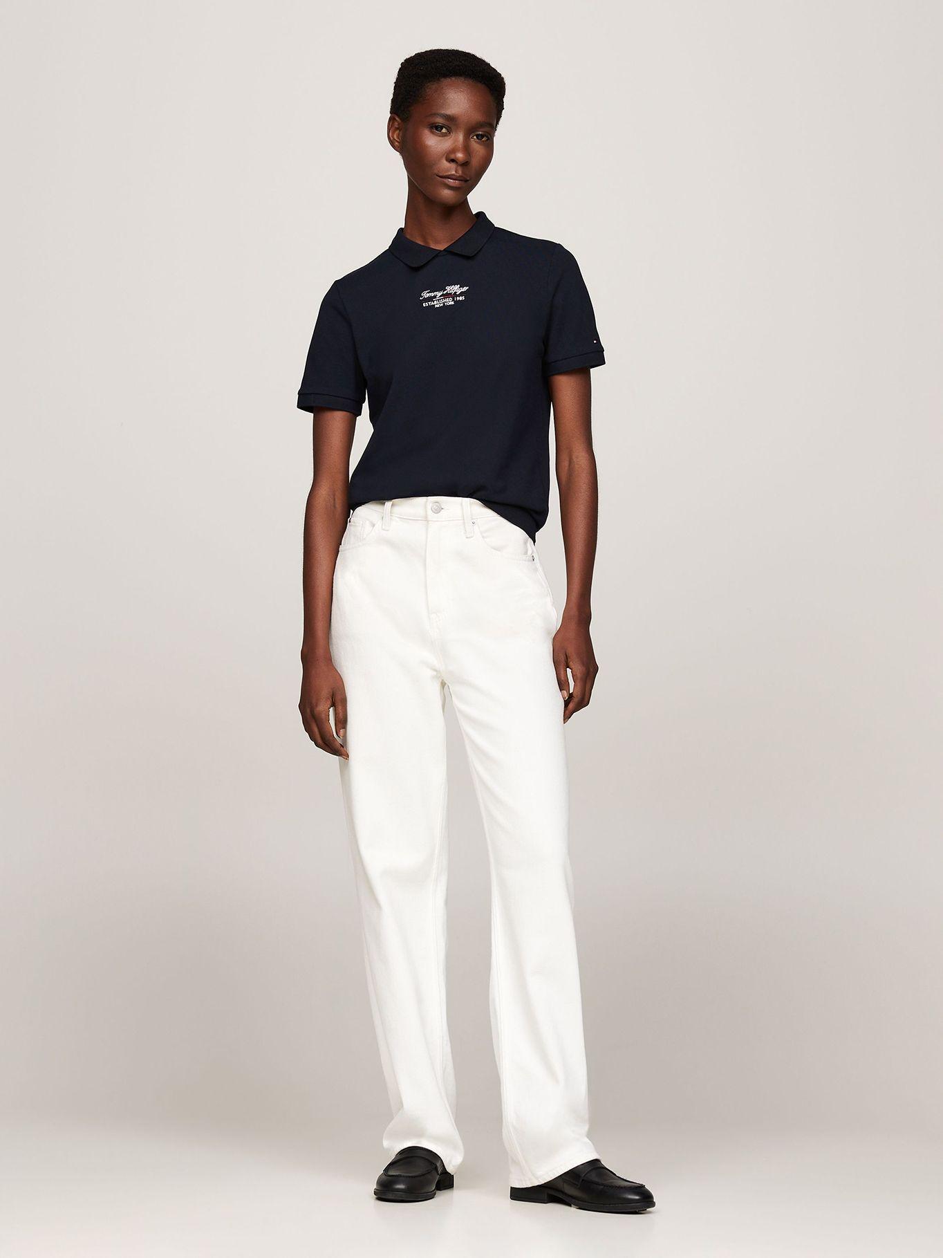 Polo Con Logo Script Regular Fit Azul Tommy Hilfiger-1