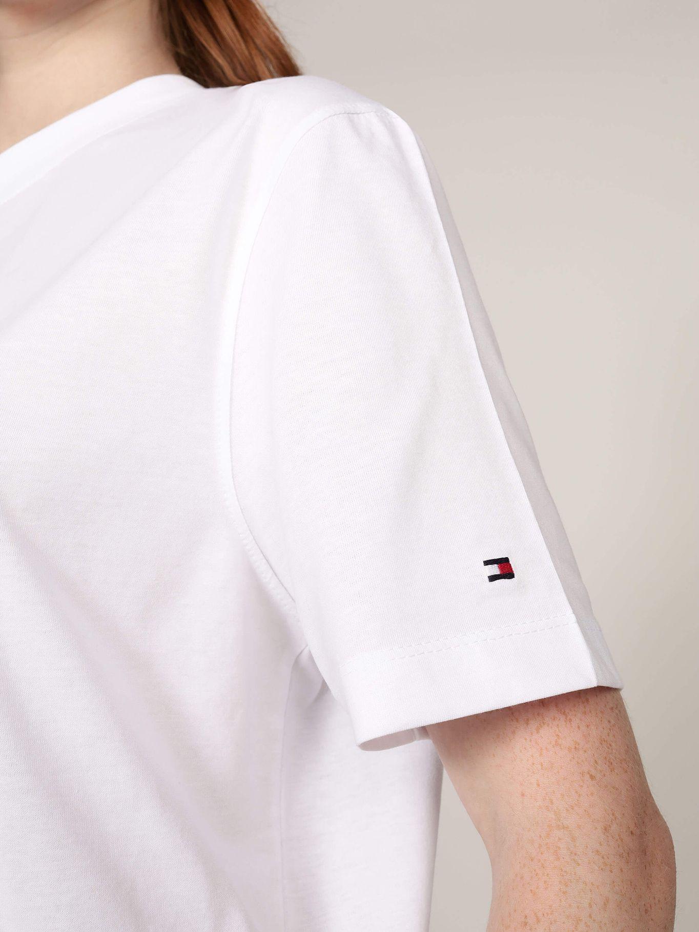 Polera Outline Flag Logo Blanco Tommy Hilfiger-4