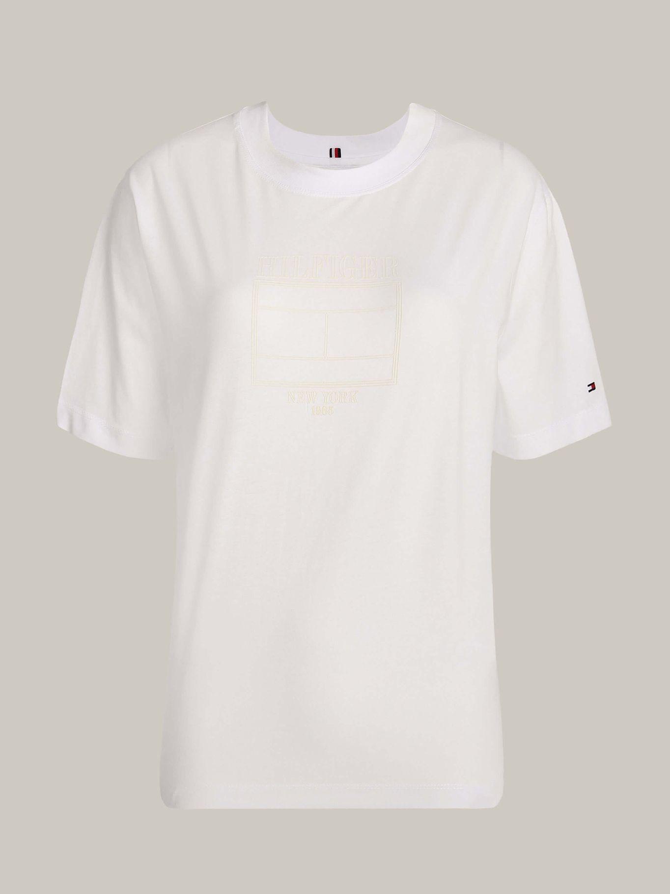 Polera Outline Flag Logo Blanco Tommy Hilfiger-5