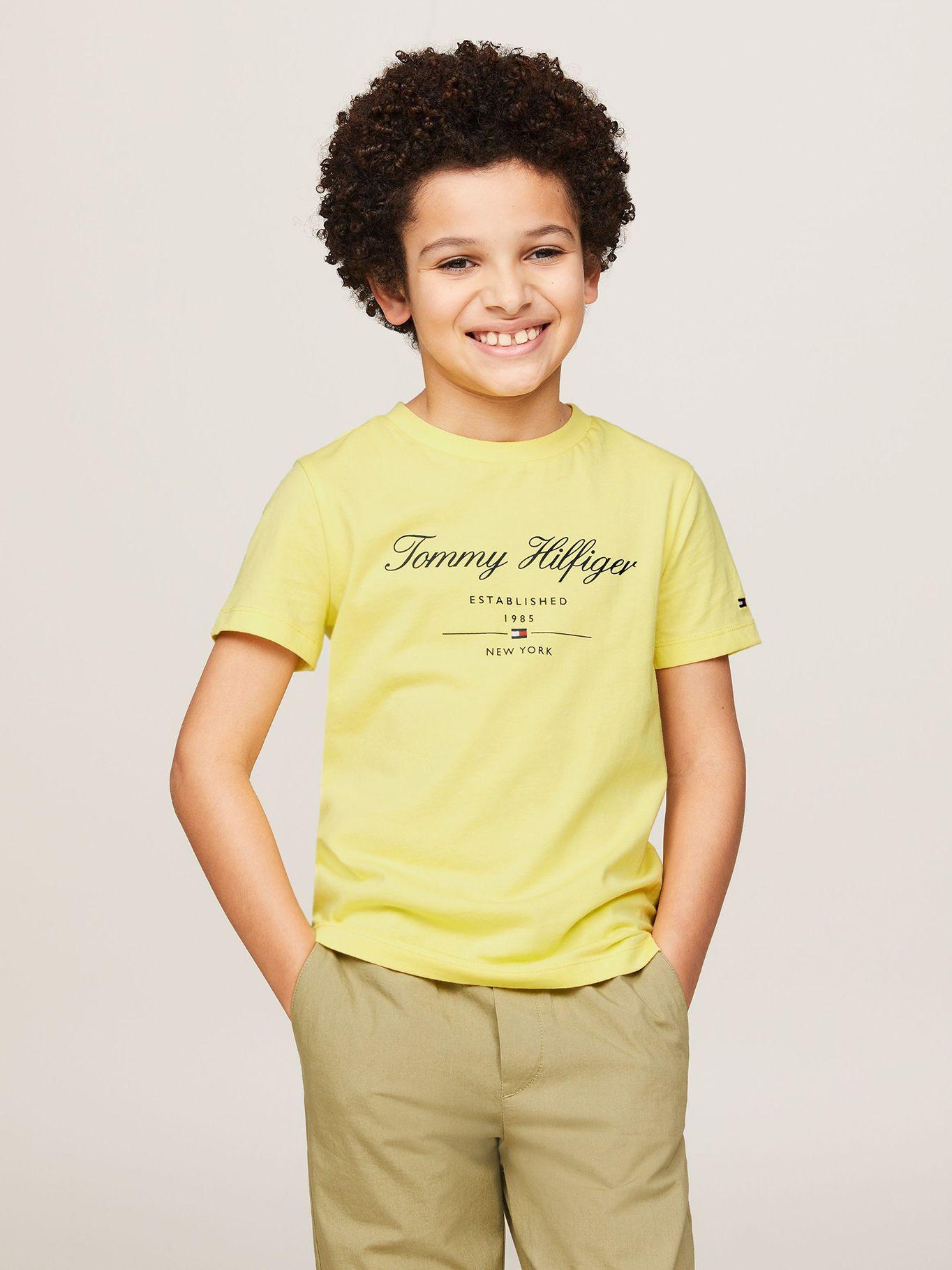 Polera Logo Script Amarillo Tommy Hilfiger-0