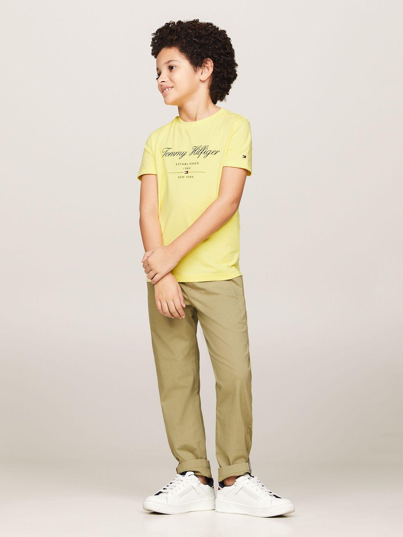 Polera Logo Script Amarillo Tommy Hilfiger-1