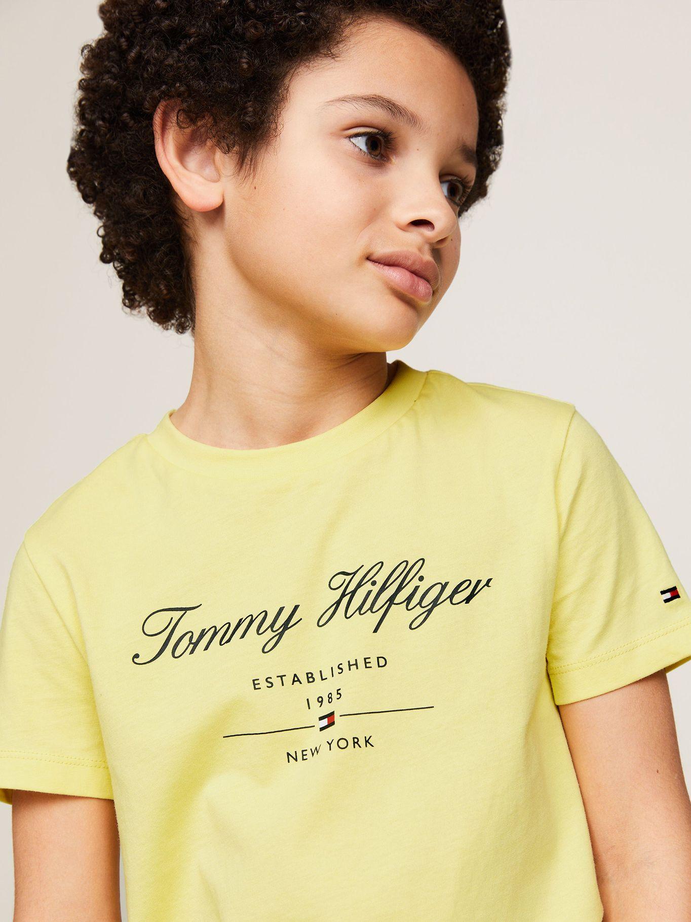 Polera Logo Script Amarillo Tommy Hilfiger-3