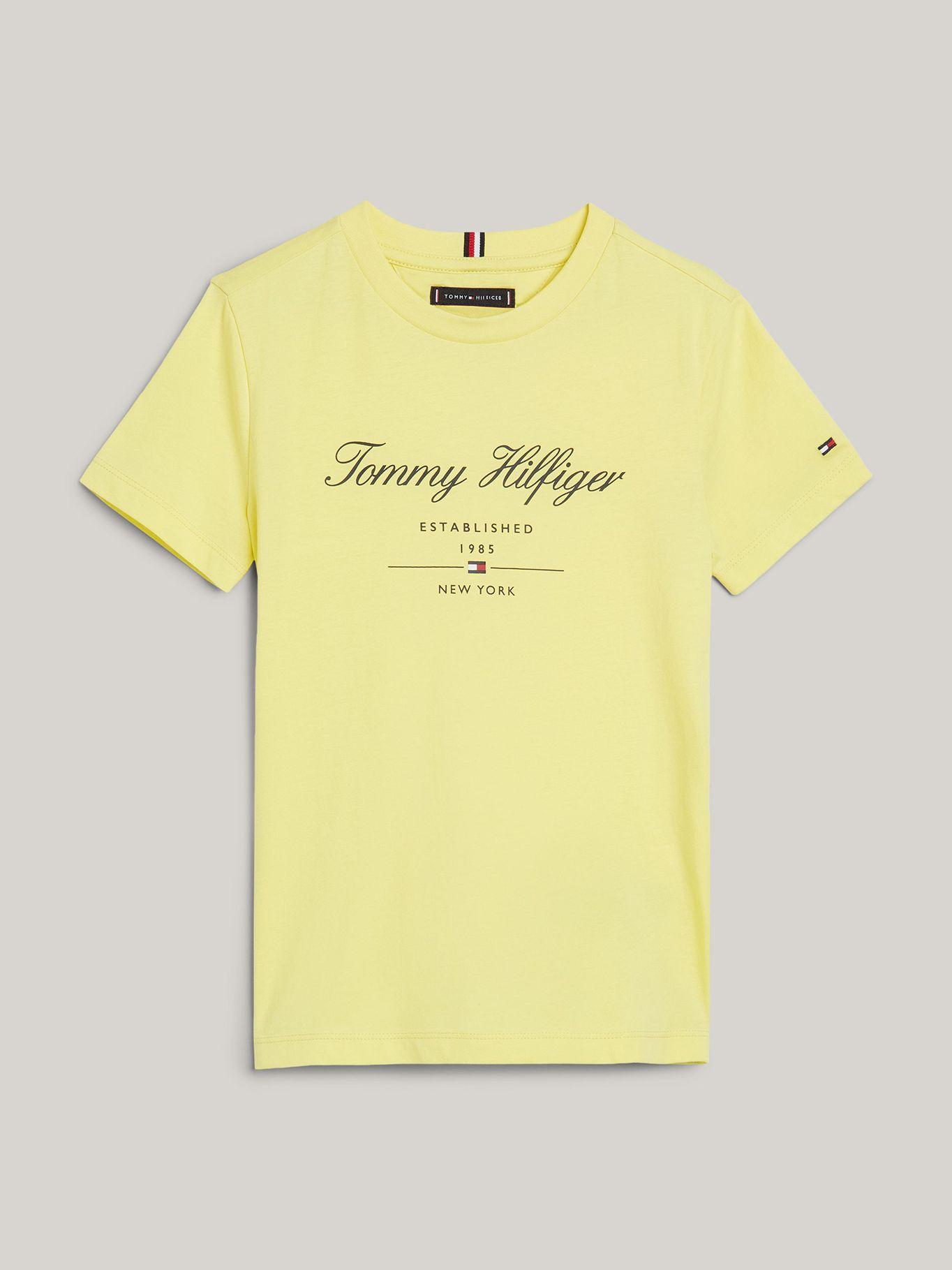 Polera Logo Script Amarillo Tommy Hilfiger-4