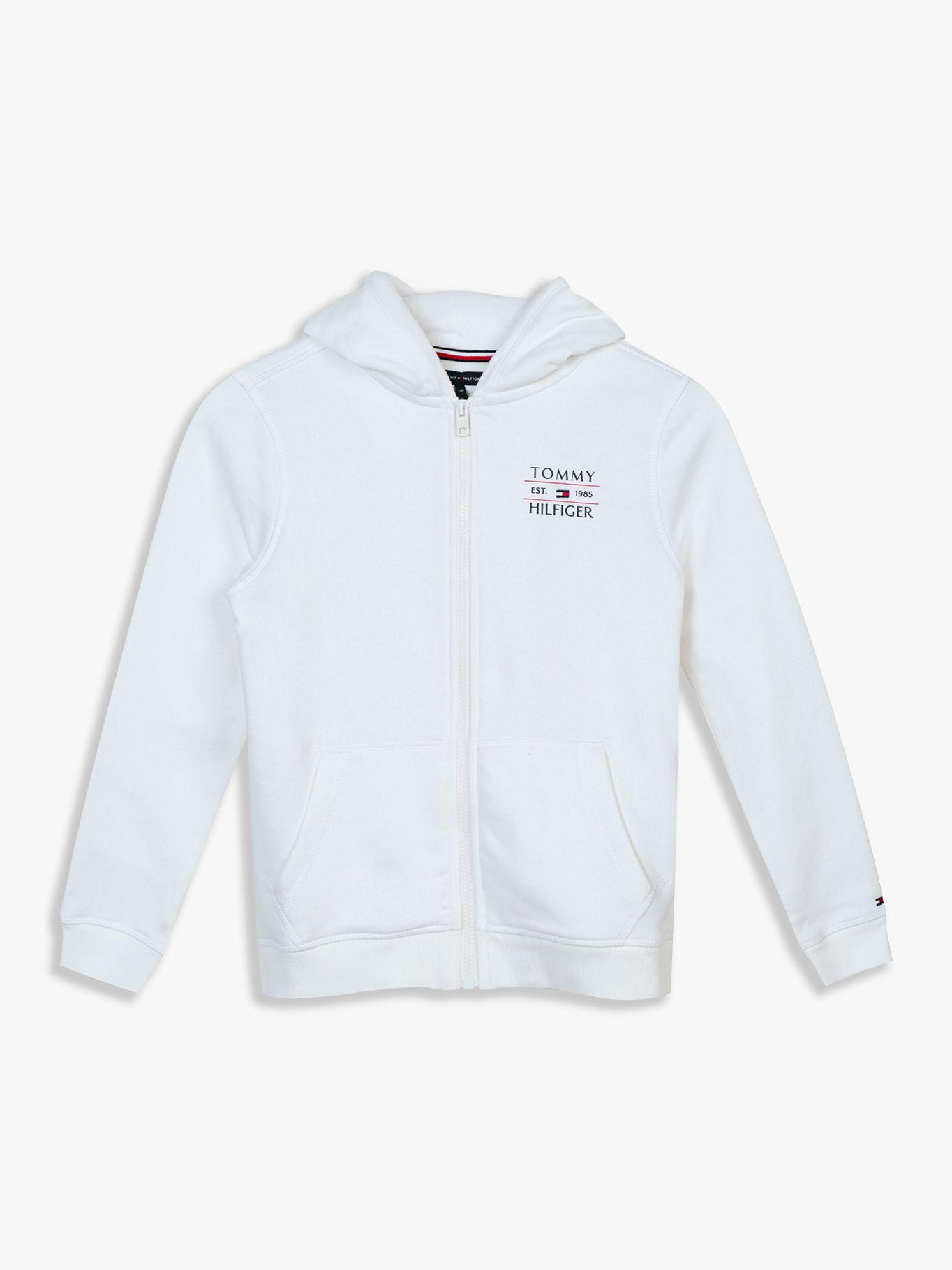 Polerón Con Gorro Y Cremallera Blanco Tommy Hilfiger-0