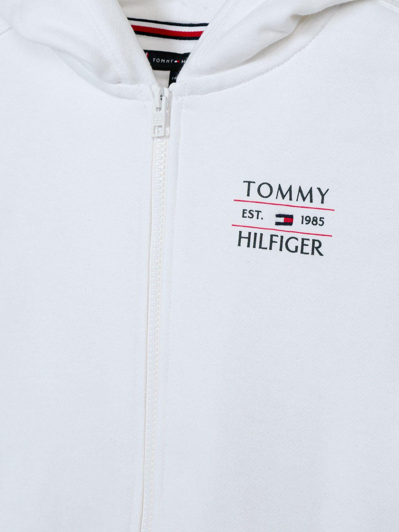 Polerón Con Gorro Y Cremallera Blanco Tommy Hilfiger-3