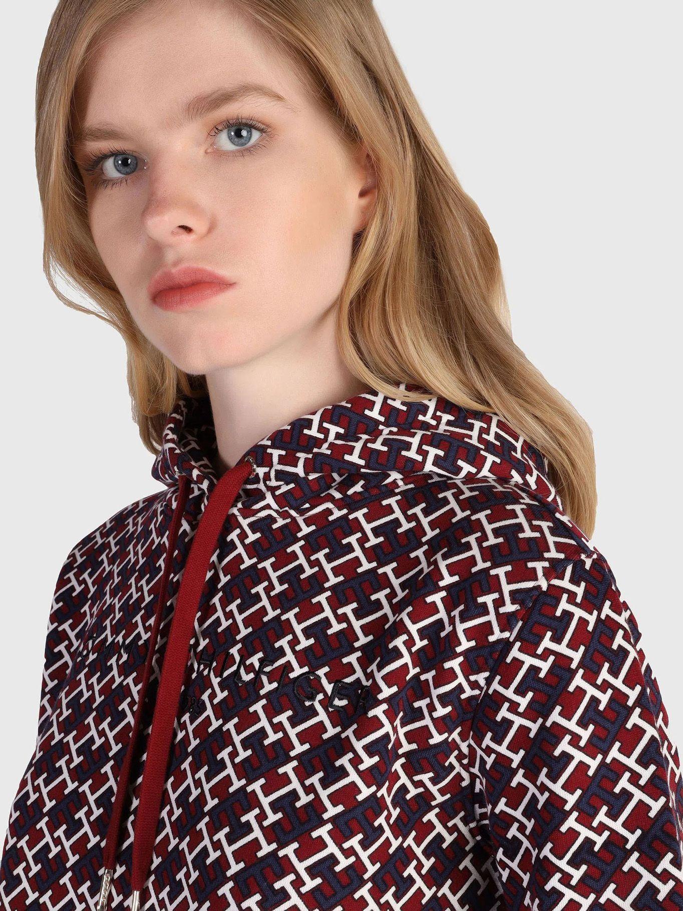 Polerón Hoodie Monogram Print Burdeo Tommy Hilfiger-3