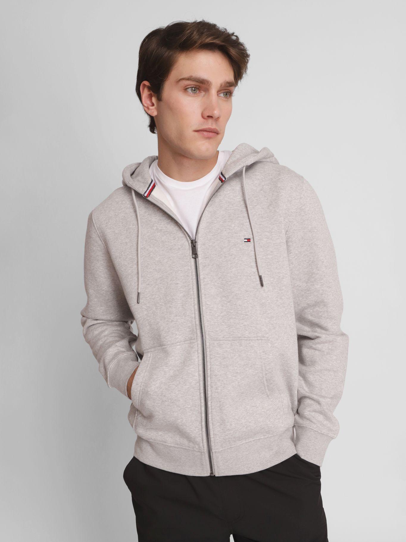 Polerón Hoodie Con Cierre Logo Gris Tommy Hilfiger-0