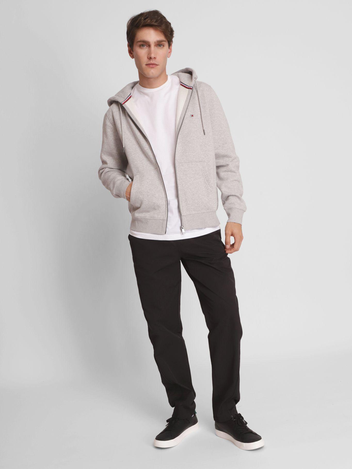 Polerón Hoodie Con Cierre Logo Gris Tommy Hilfiger-2