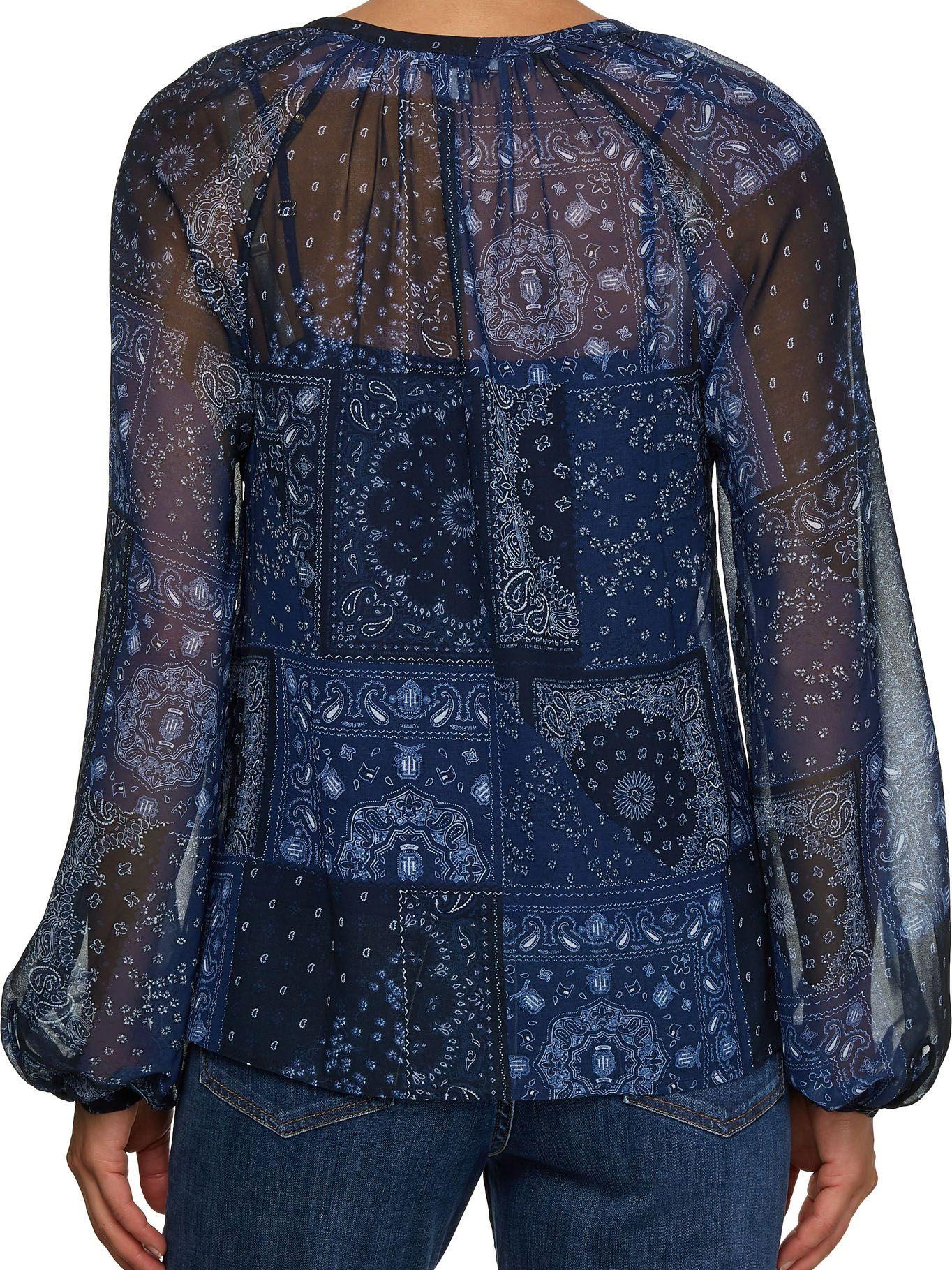Blusa Curve Con Print De Cachemir Azul Tommy Hilfiger-2