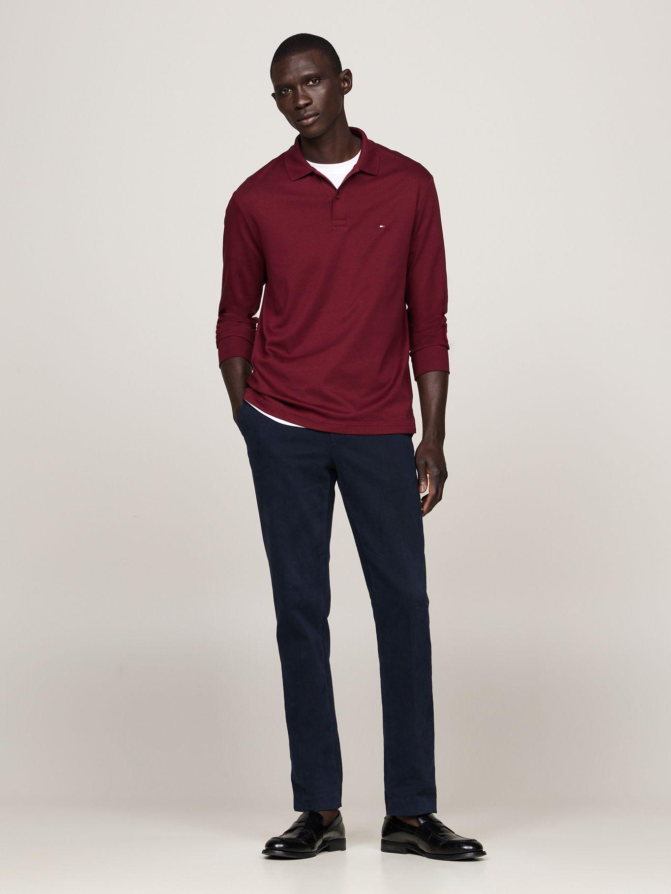 Polo Liquid Cotton Con Logo Burdeo Tommy Hilfiger-1