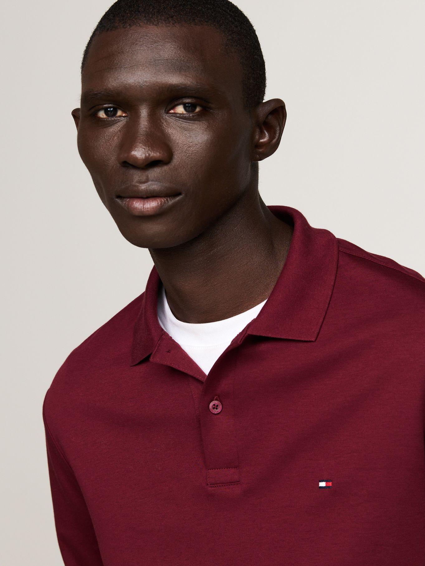 Polo Liquid Cotton Con Logo Burdeo Tommy Hilfiger-3