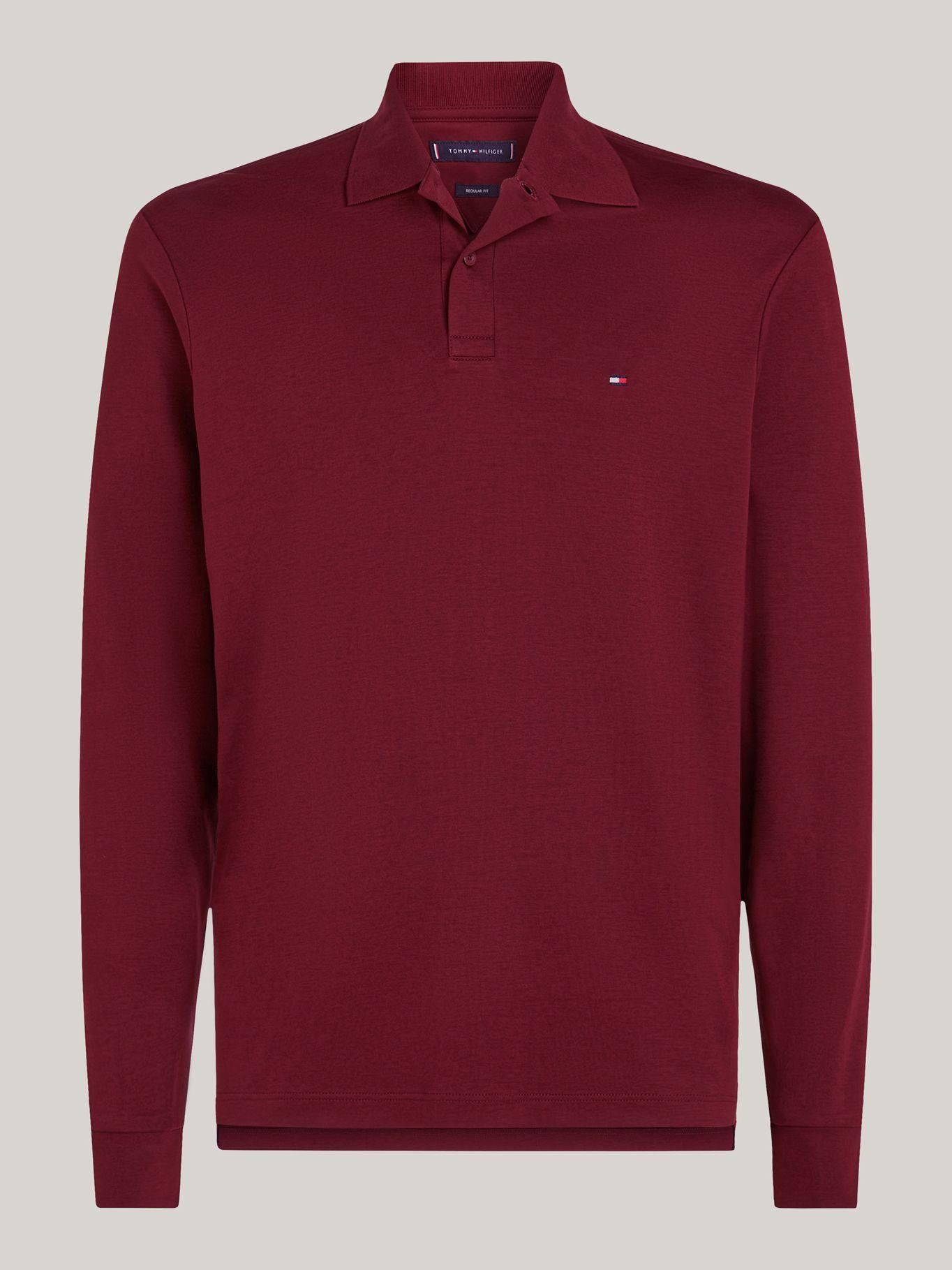 Polo Liquid Cotton Con Logo Burdeo Tommy Hilfiger-4