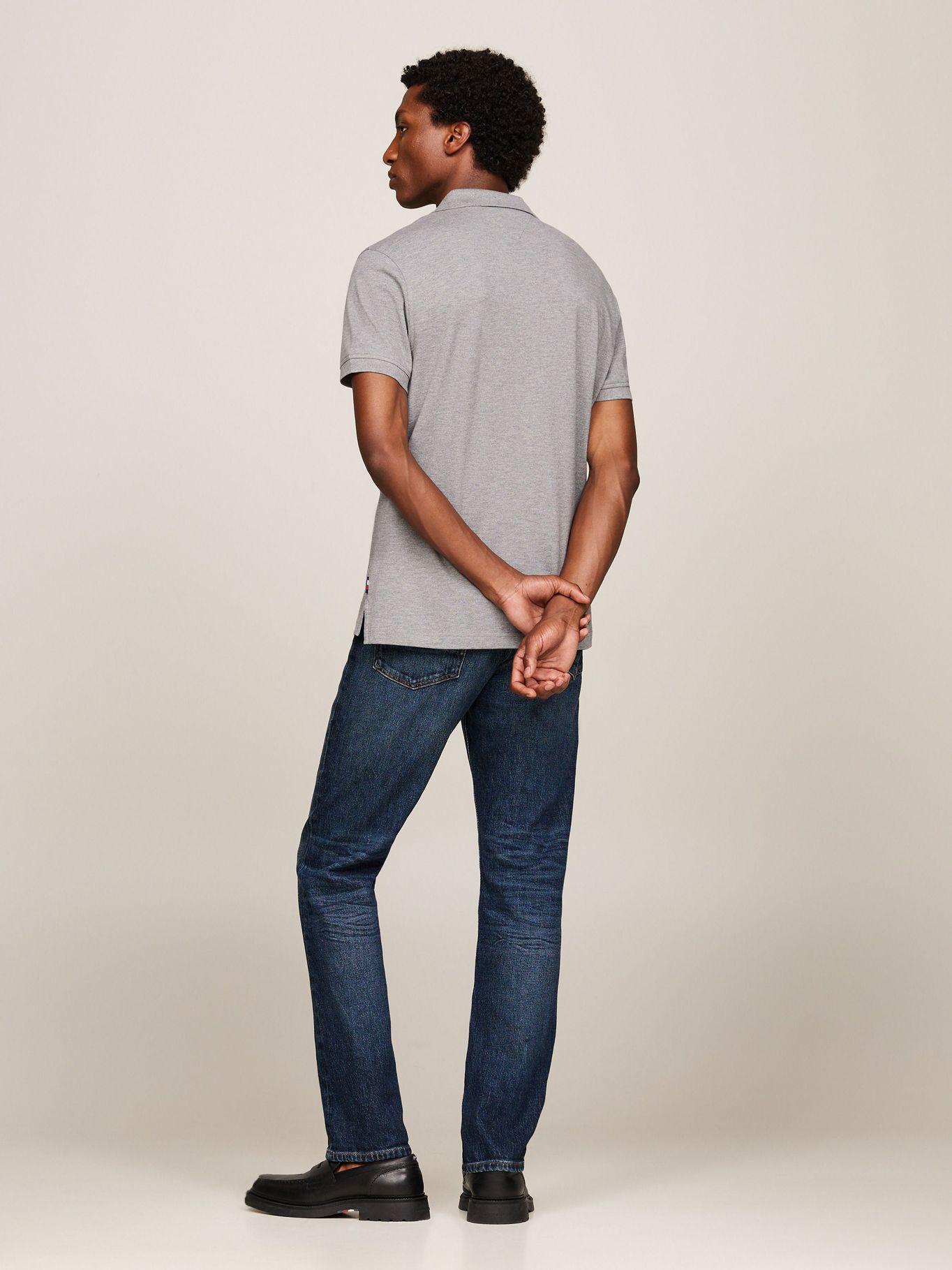 Polo Con Cinta Logo Distintiva Gris Tommy Hilfiger-2