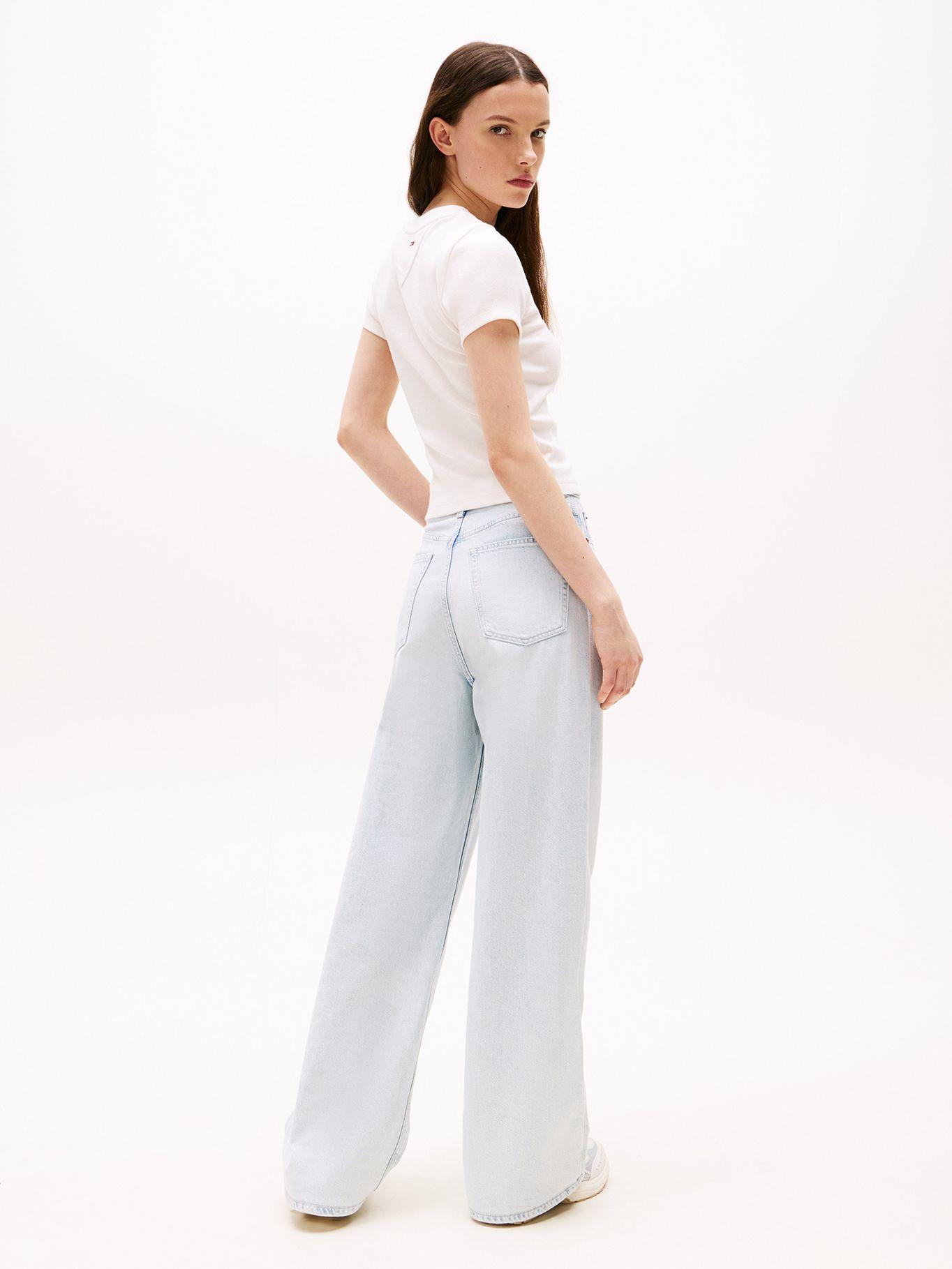 Polera Acanalada  Logo New York Blanco YBH Tommy Jeans-2