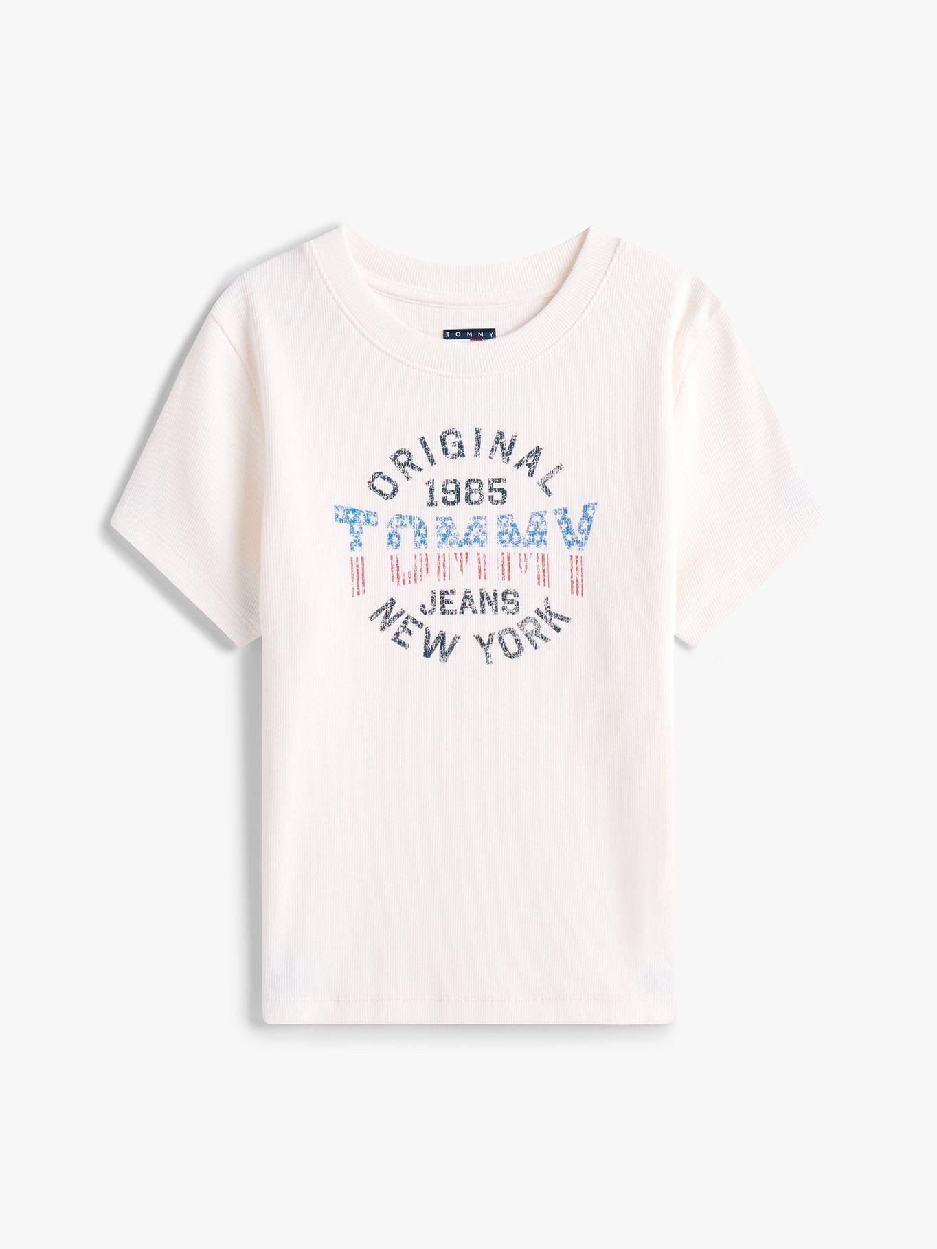 Polera Acanalada  Logo New York Blanco YBH Tommy Jeans-4