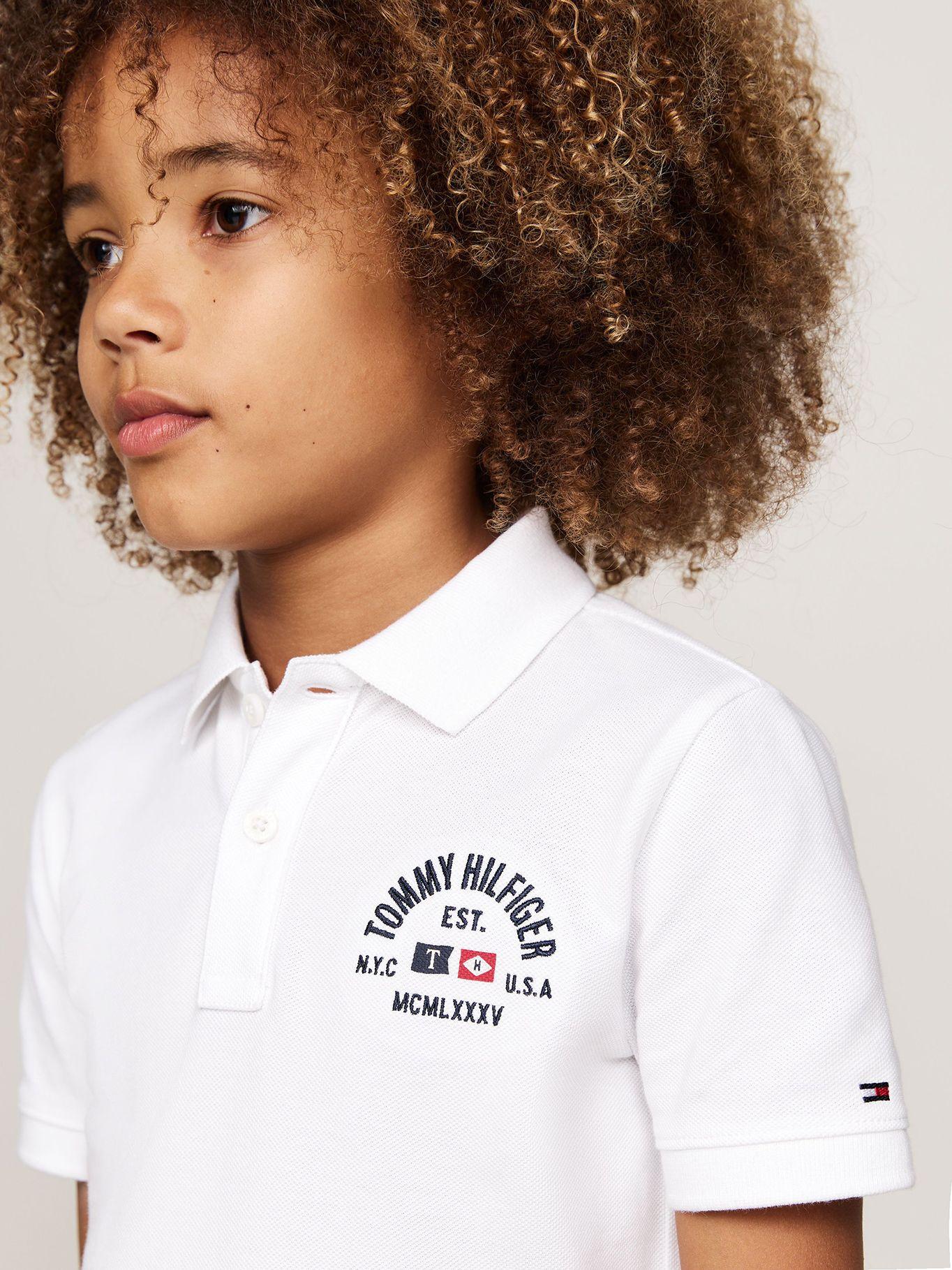 Polo Niño Logo Flag Regular Fit Blanco Tommy Hilfiger-3