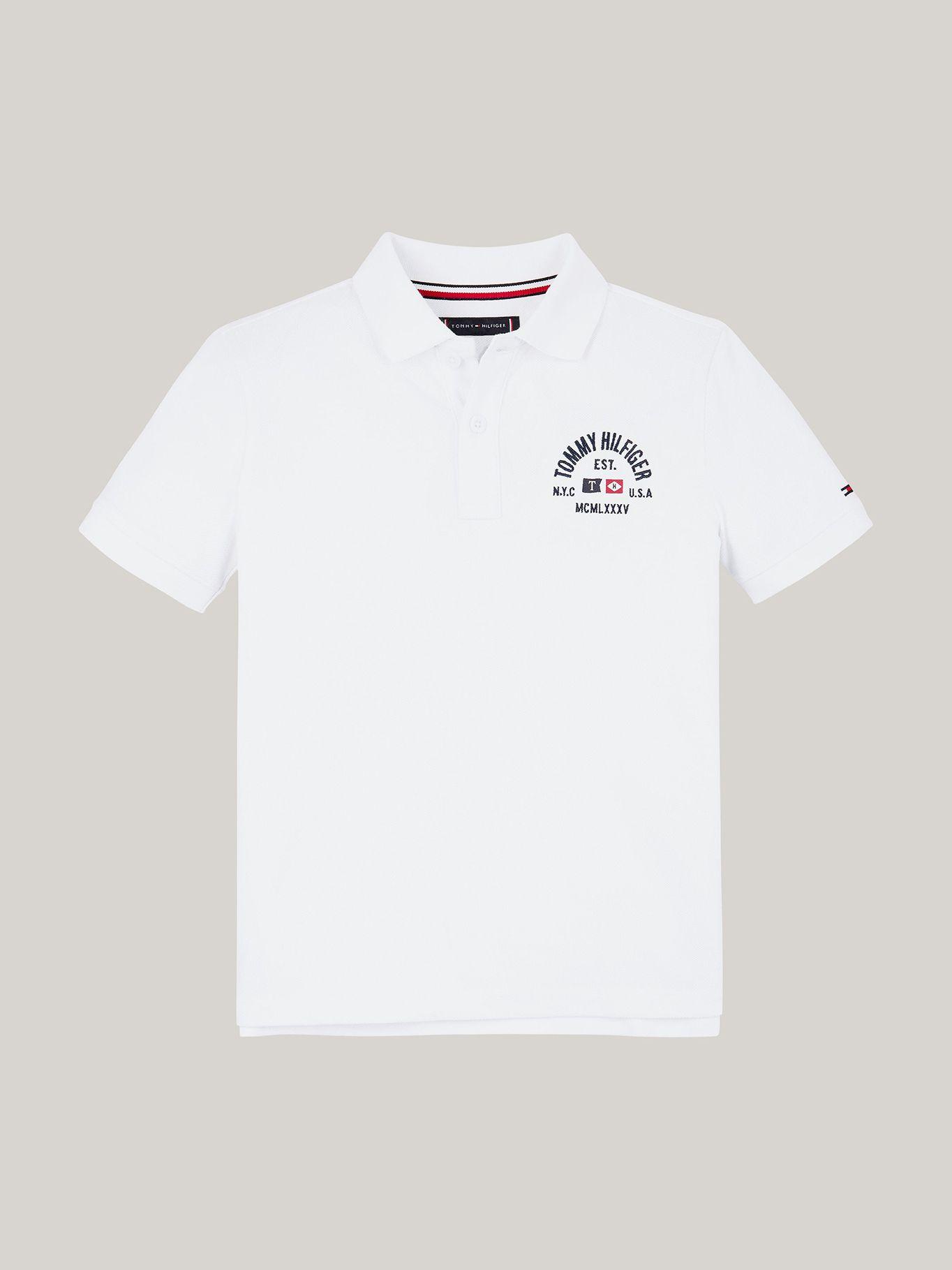 Polo Niño Logo Flag Regular Fit Blanco Tommy Hilfiger-4
