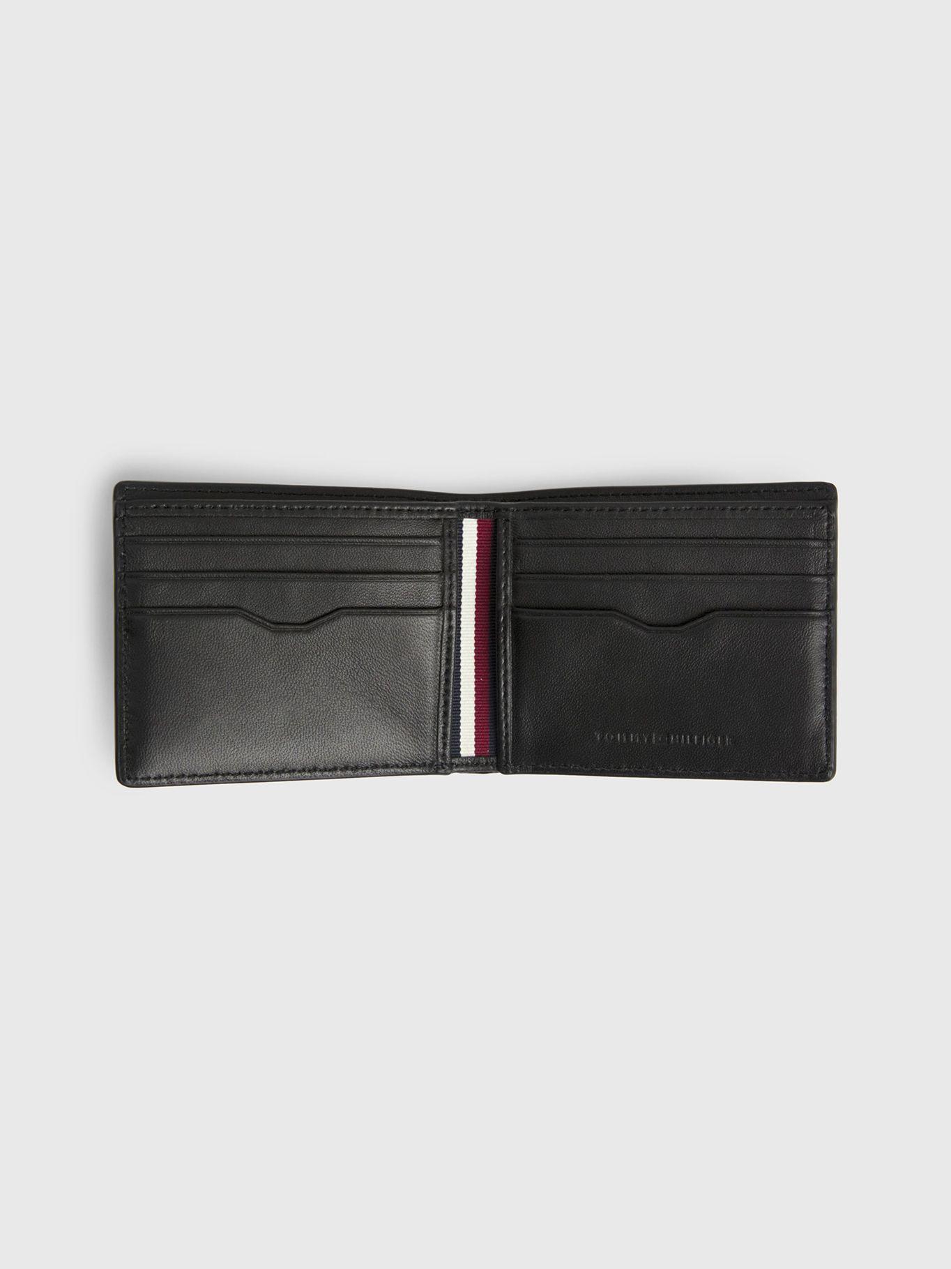 Set De Billetera De Cuero Llavero Negro Tommy Hilfiger-2