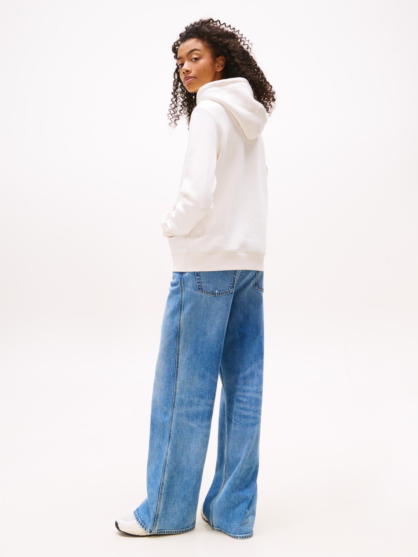 Polerón Hoodie Con Logo Lineal Blanco Tommy Jeans-2