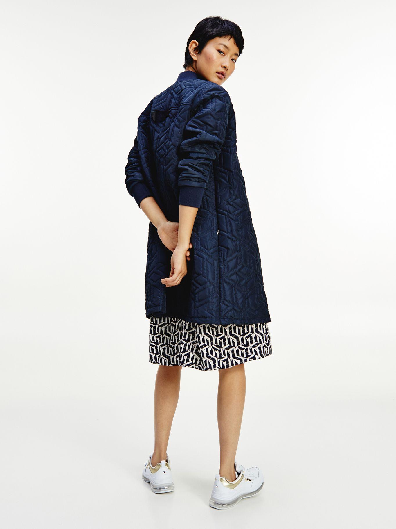Vestido Knee Viscosa Azul Tommy Hilfiger A2-1