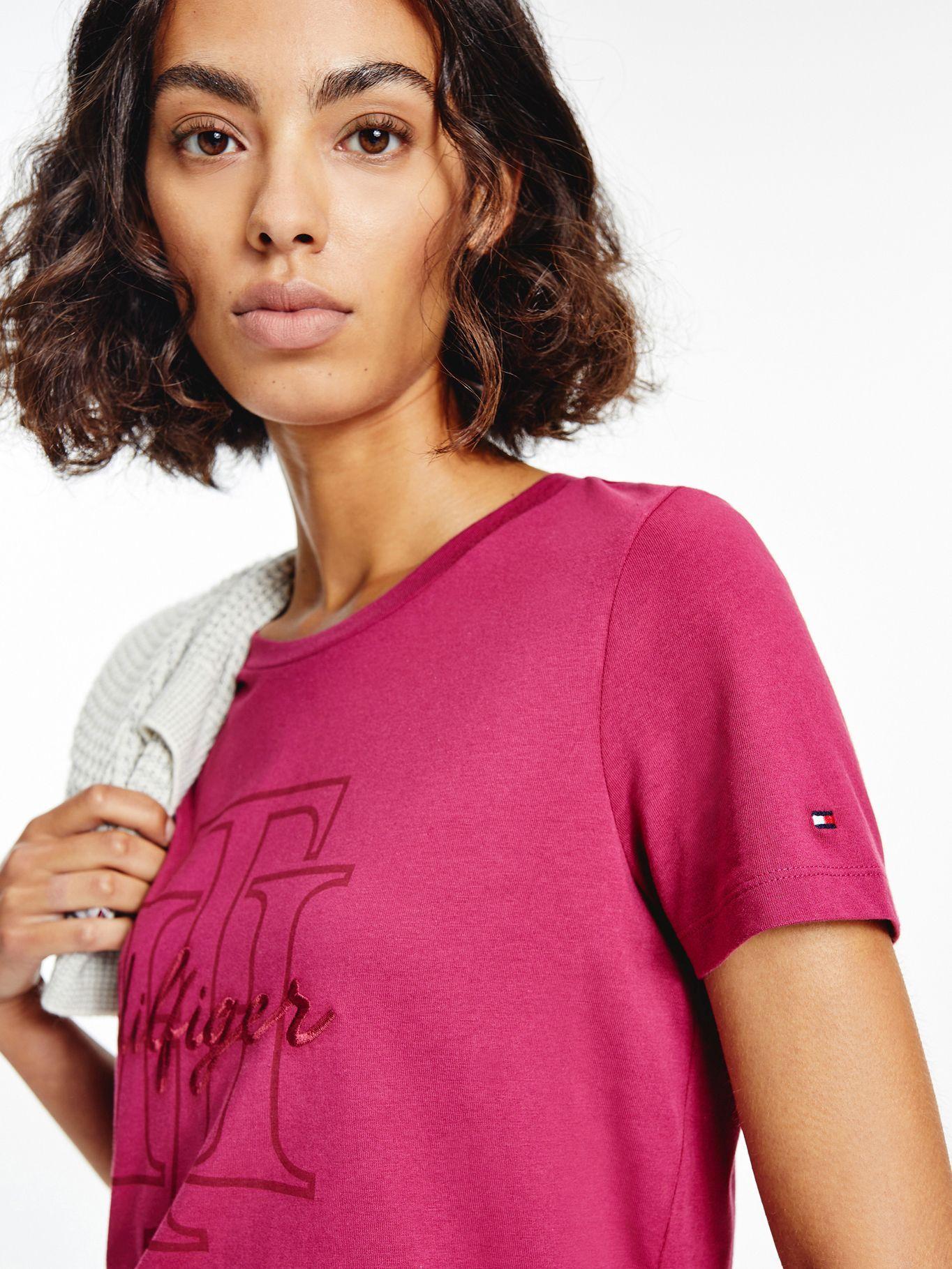 Polera Logo Script Fucsia Tommy Hilfiger MY2-2