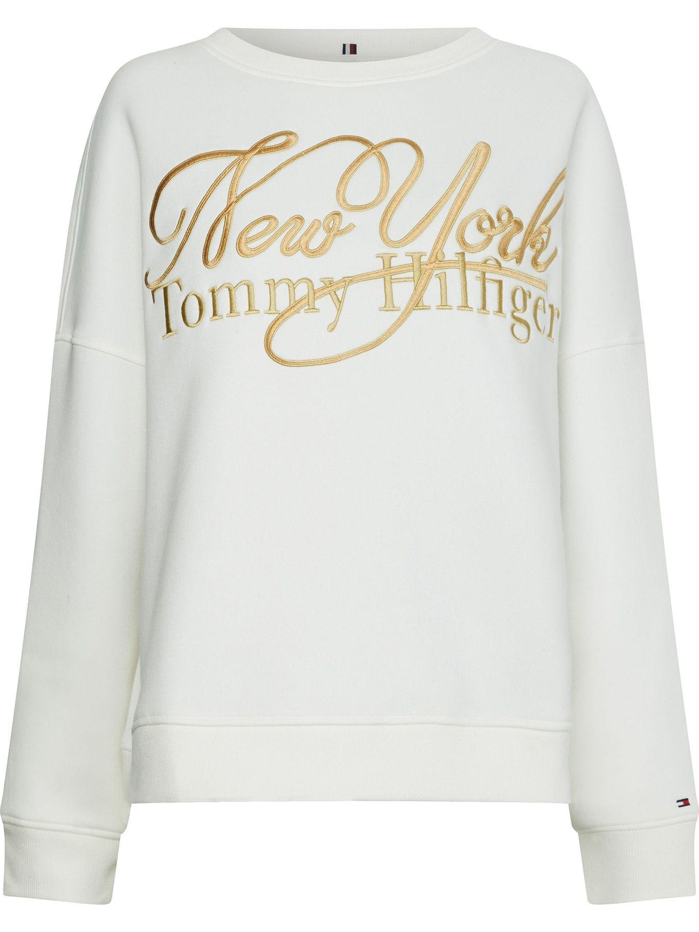 Polerón New York Metalic Logo Blanco Tommy Hilfiger-0