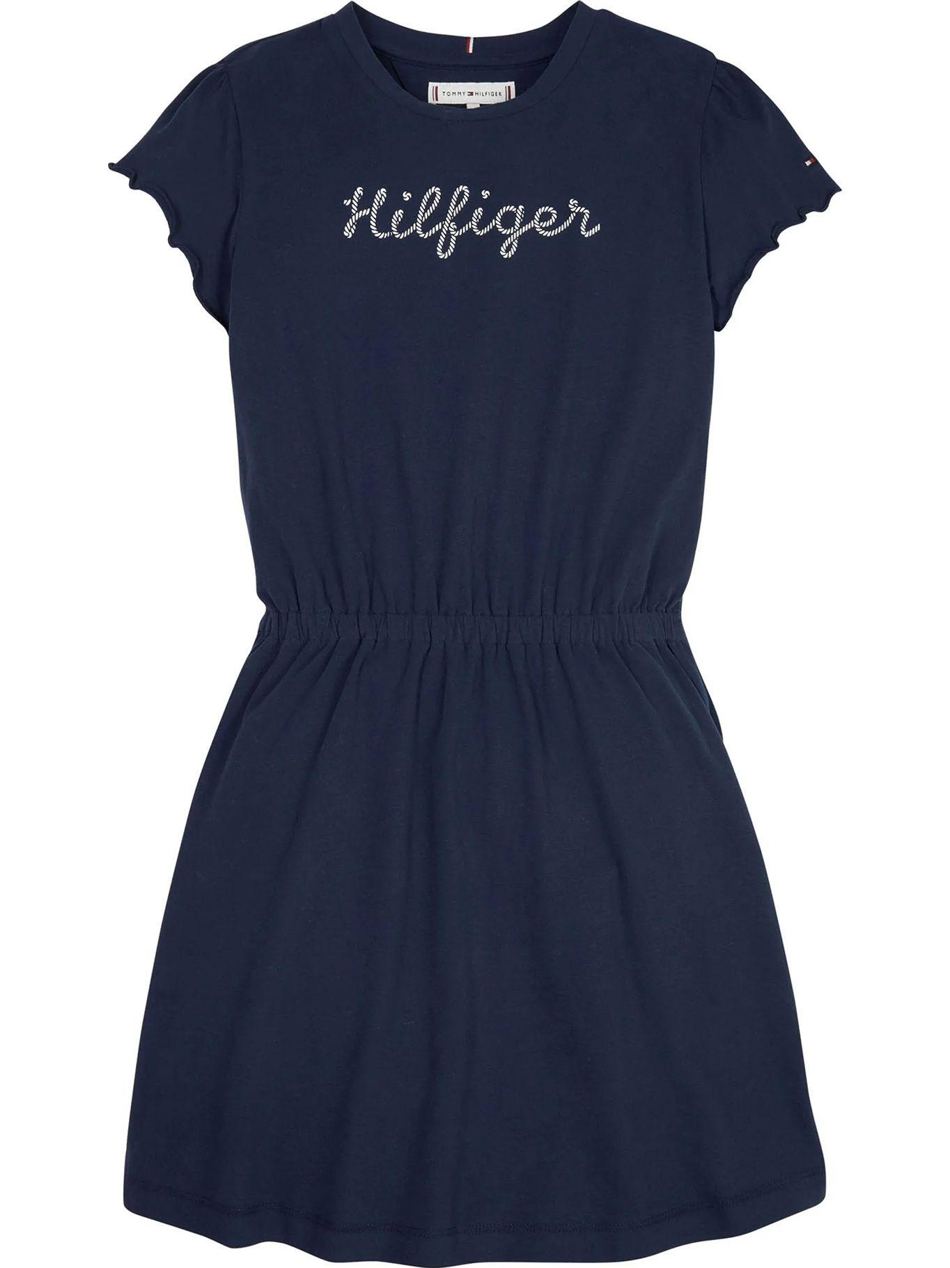 Vestido Solid Con Logo Azul Tommy Hilfiger-0