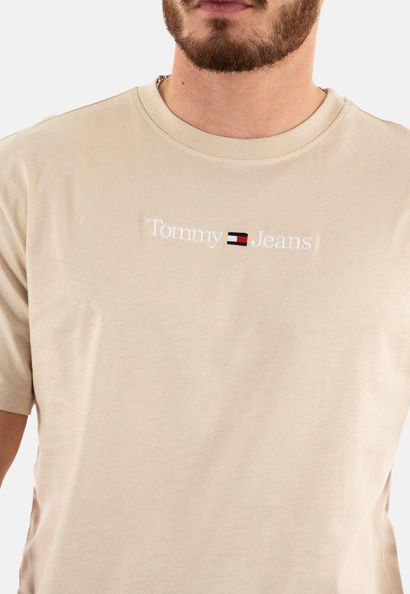 Polera Classic Linear Logo Beige Tommy Jeans-3