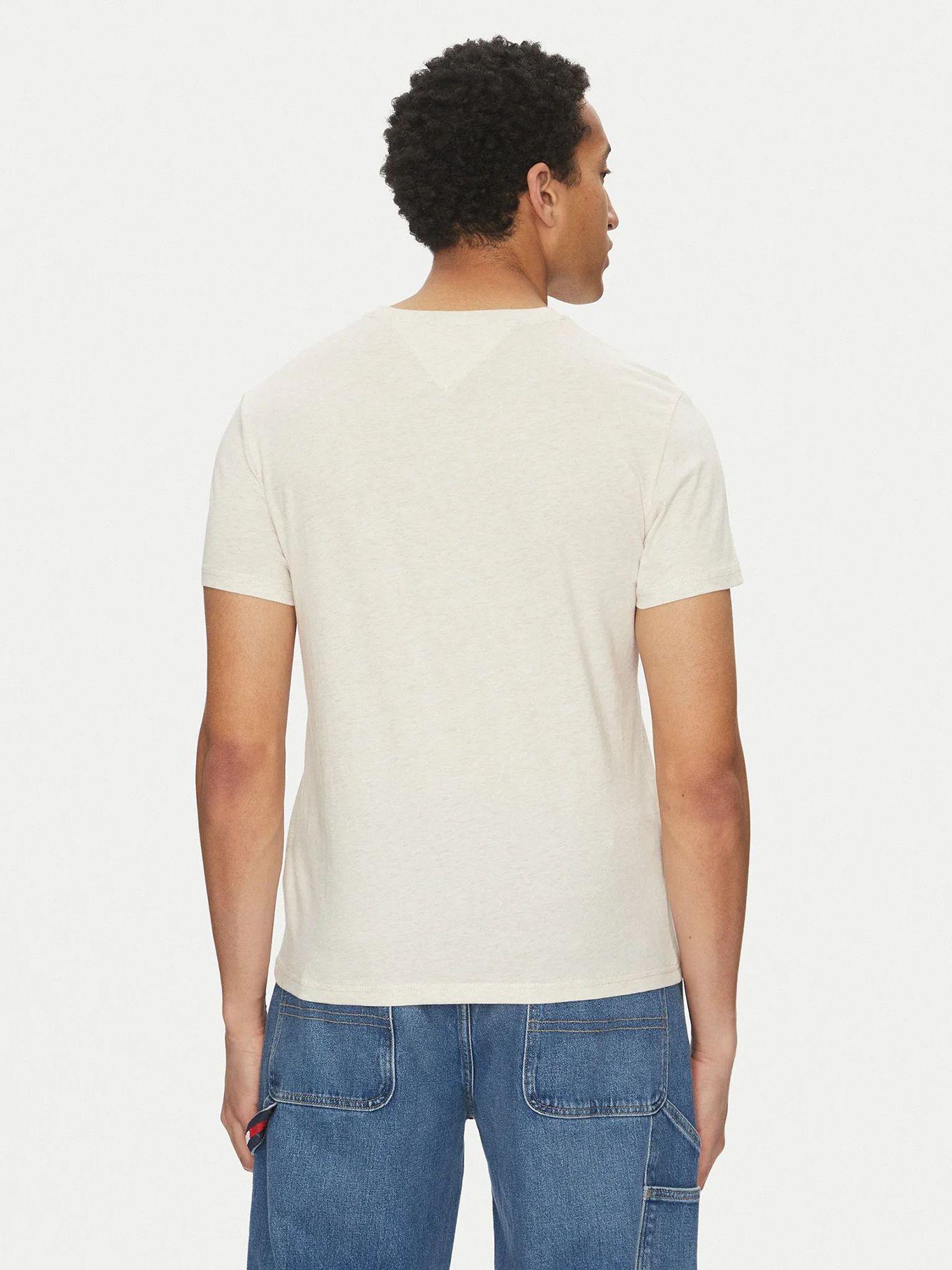 Polera Entry Graphic Logo Slim Fit Beige Tommy Jeans-2
