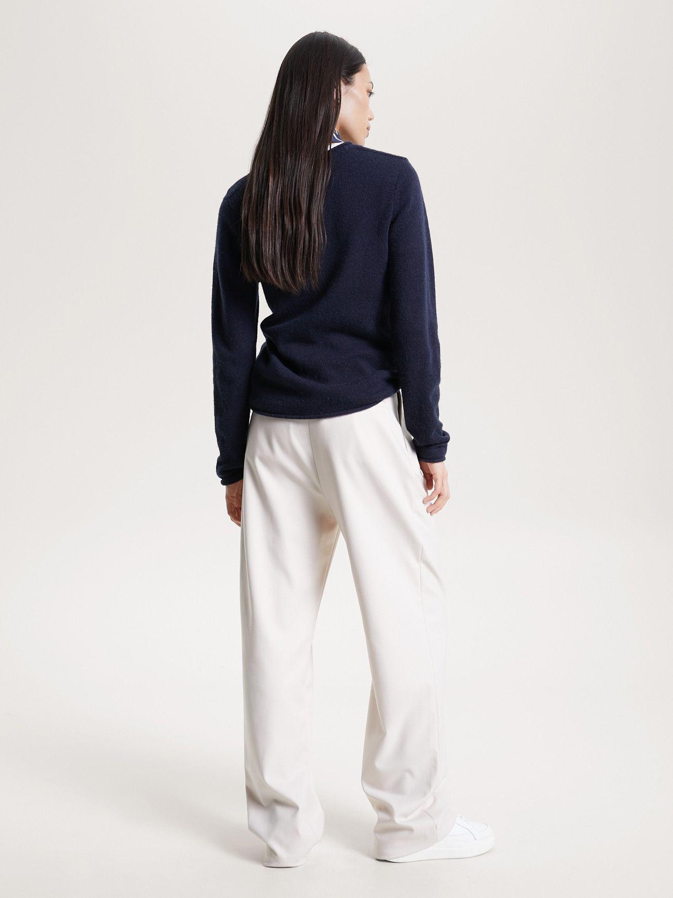 Sweater De Lana Solid Con Logo Azul Tommy Hilfiger-2