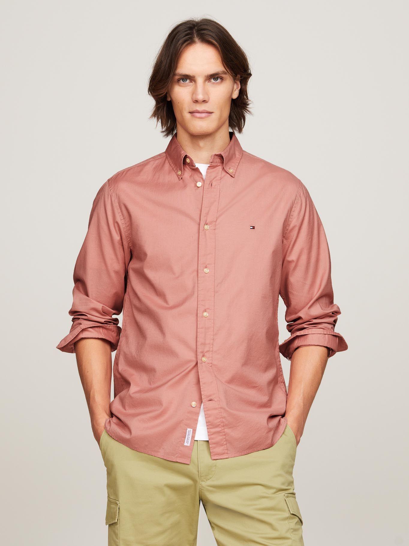 Camisa Flex Solid Corte Regular Rosado Tommy Hilfiger-0