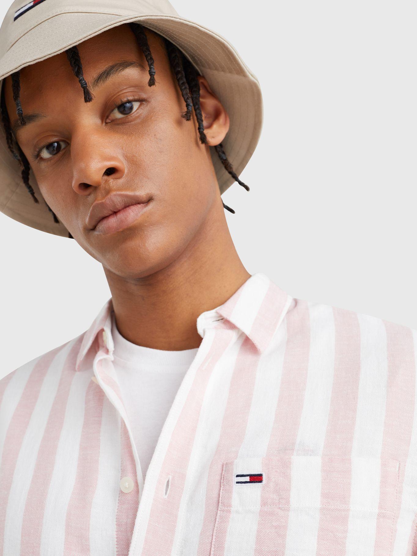 Camisa De Lino Linen Blend A Rayas Rosado Tommy Hilfiger-2